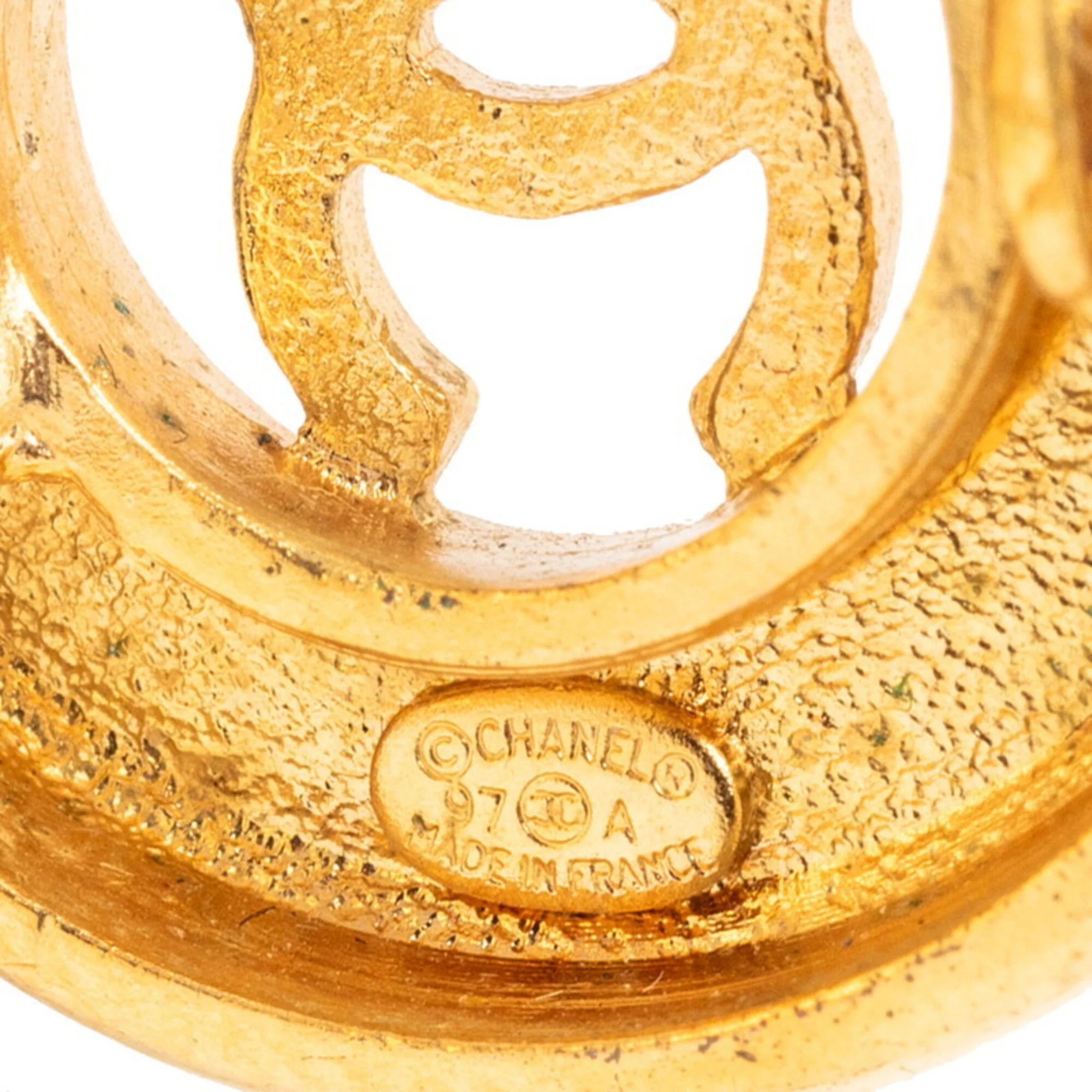 CC Logo Clip-On Earrings Metal Gold-Tone Metal - Image 3