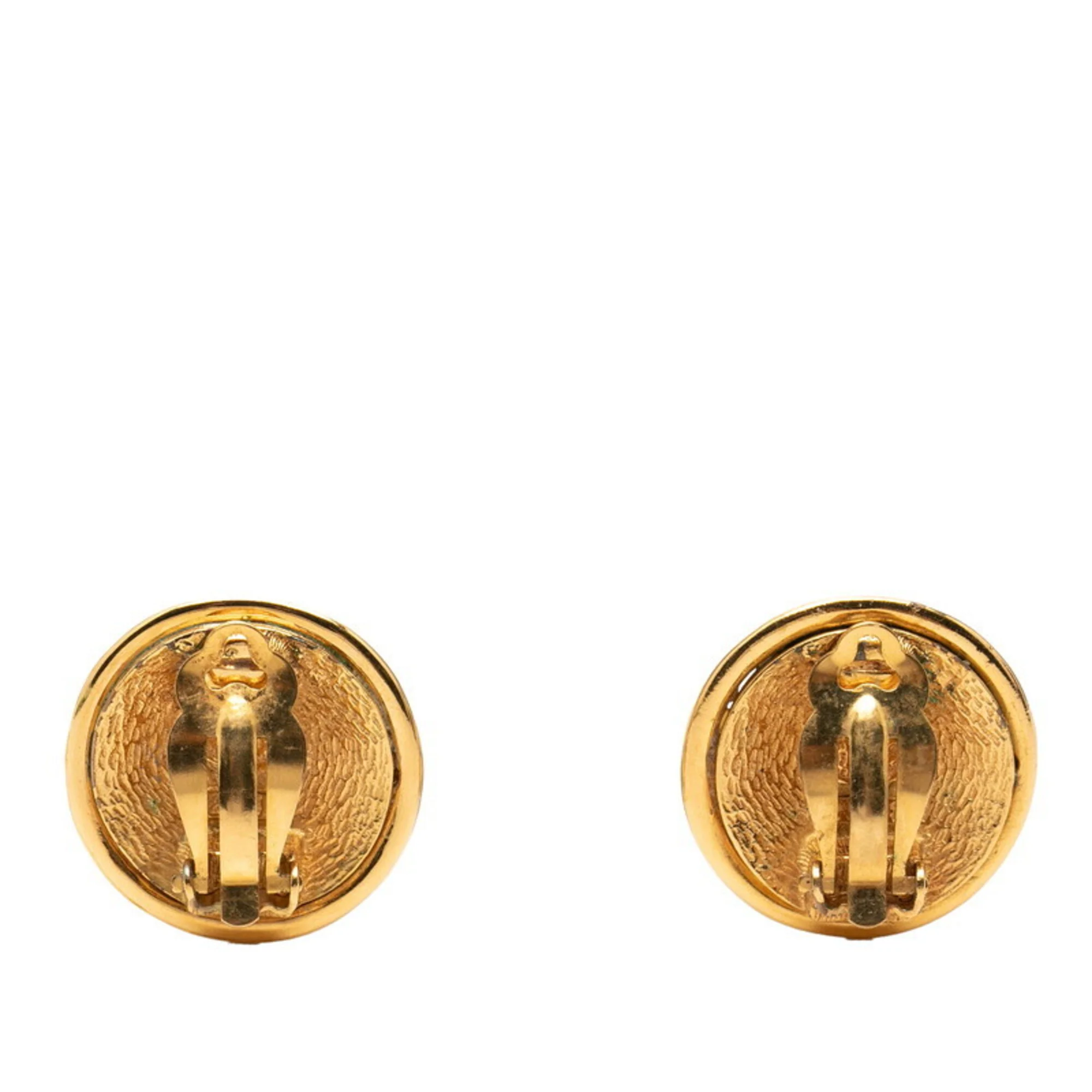 CC Logo Clip-On Earrings Metal Gold-Tone Metal - Image 2