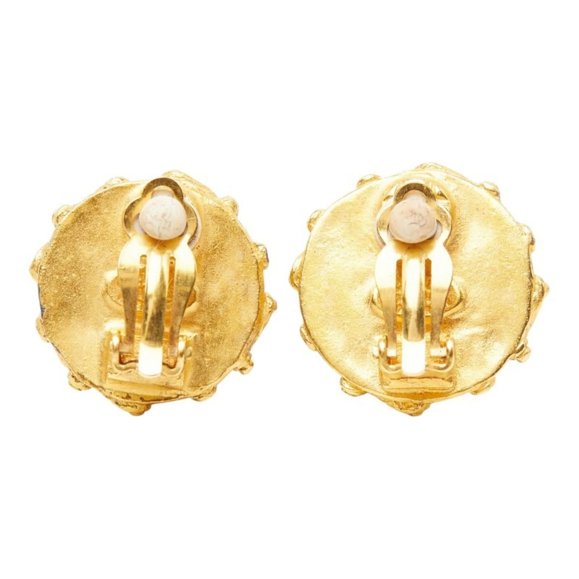 CC Logo Clip-On Earrings Metal Gold-Tone Metal - Image 3