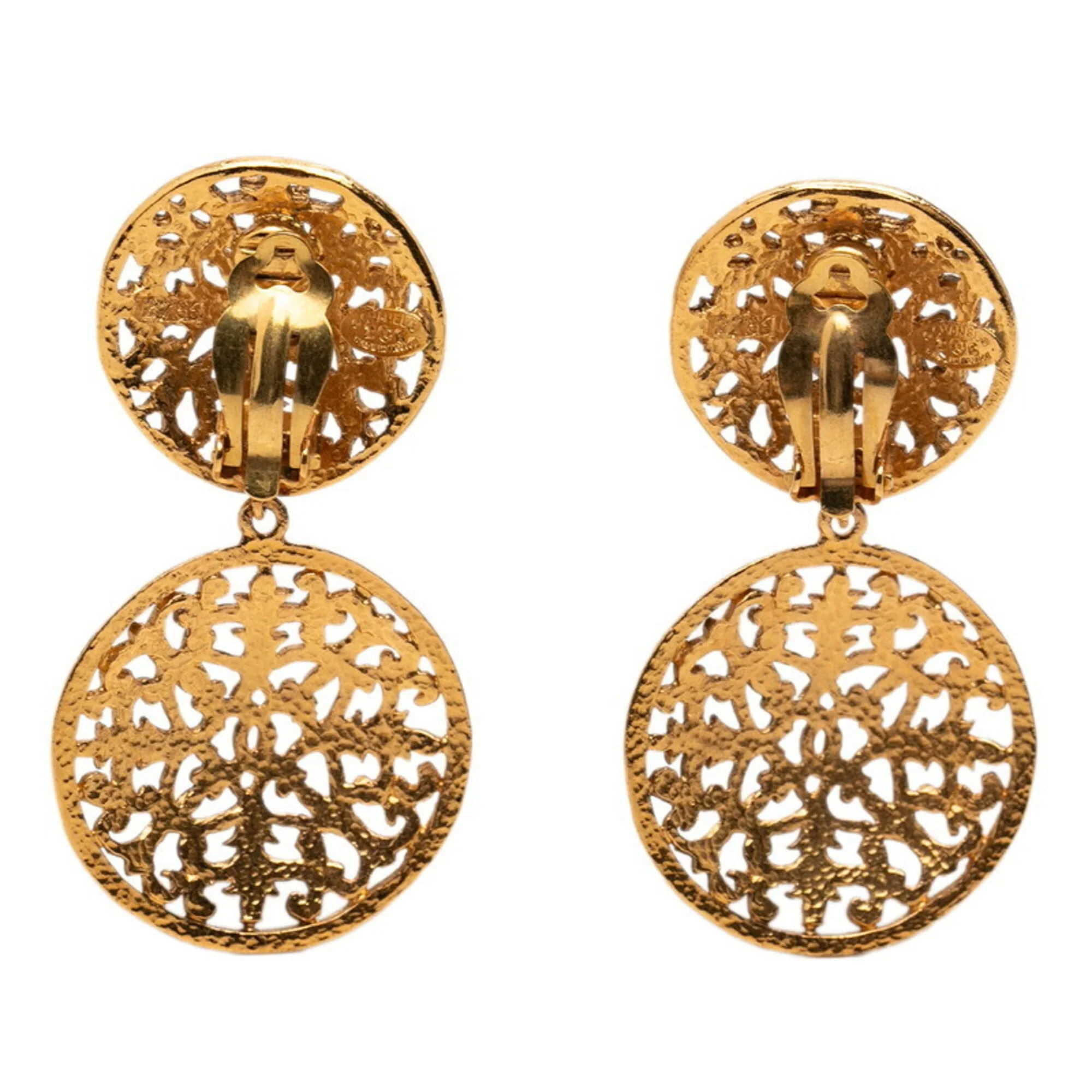CC Logo Clip-On Earrings Metal Gold-Tone Metal - Image 2