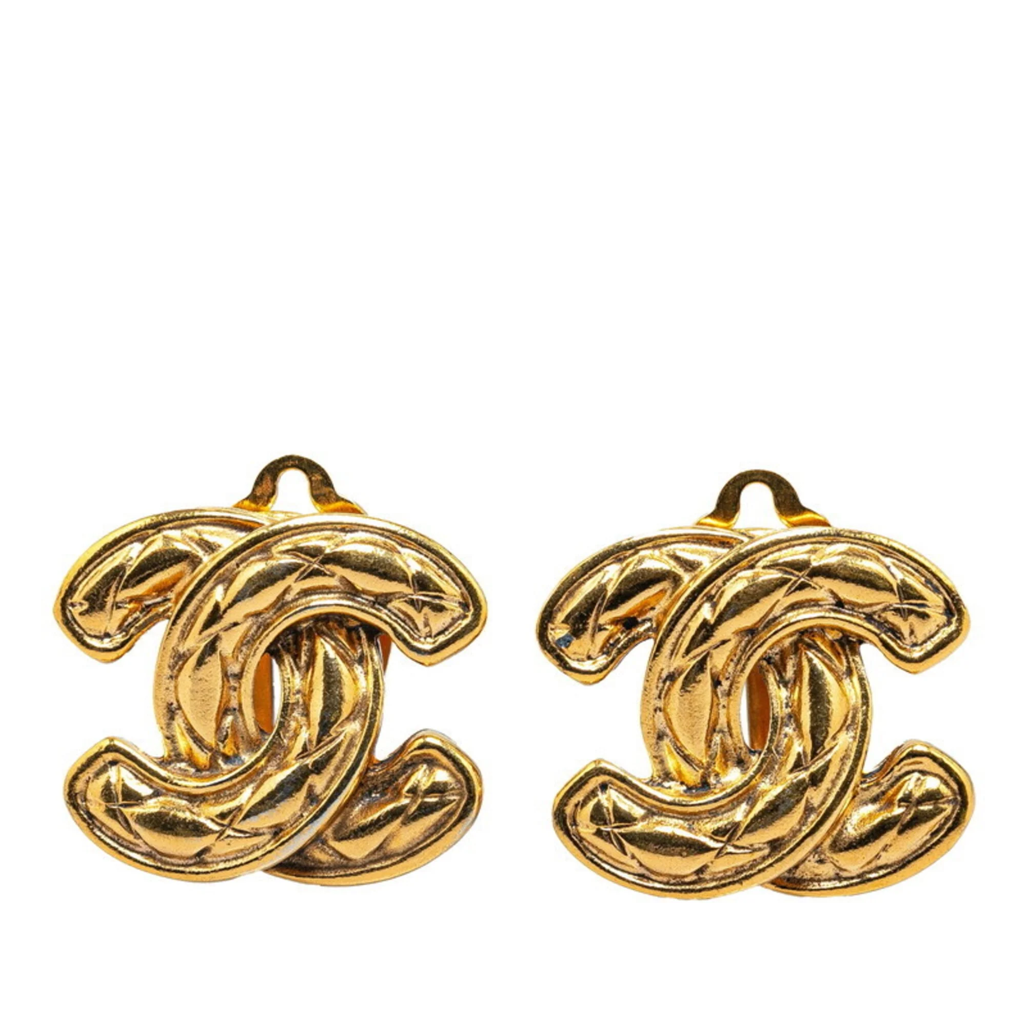 CC Logo Clip-On Earrings Metal Gold-Tone Metal