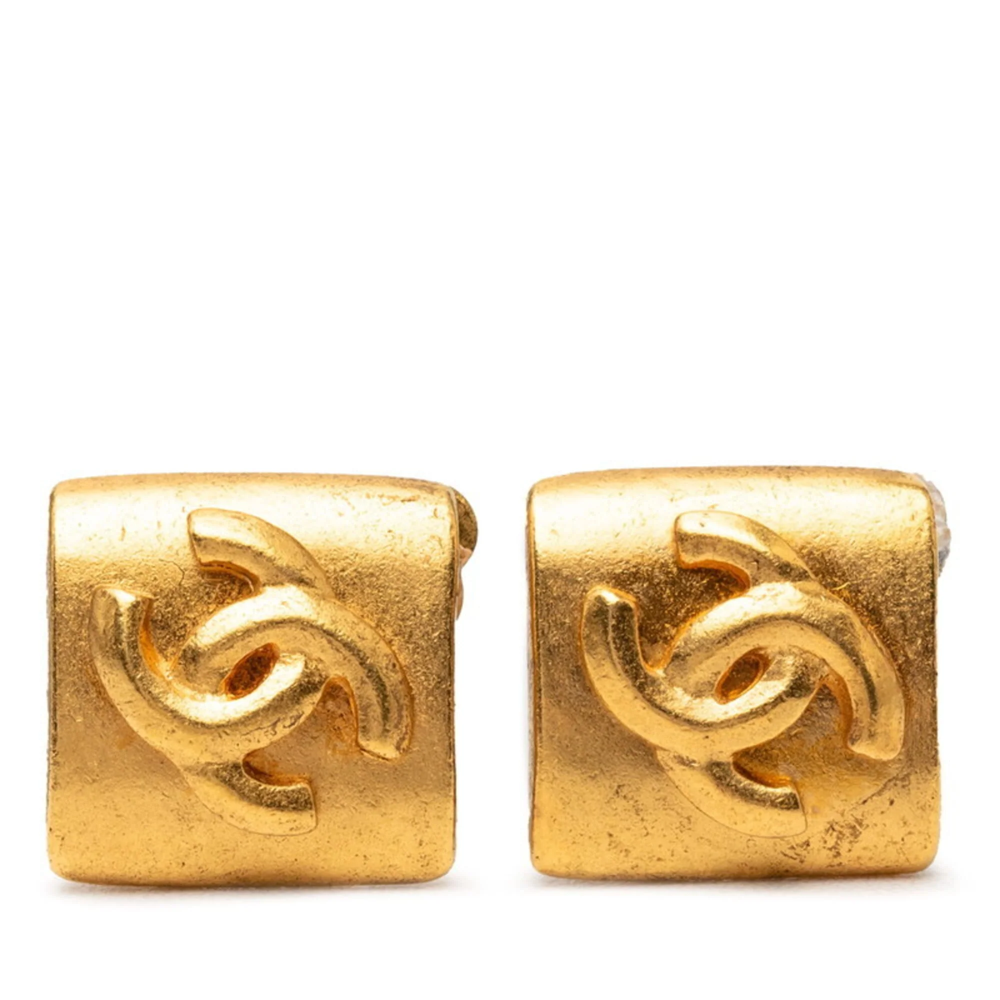 CC Logo Clip-On Earrings Metal Gold-Tone Metal