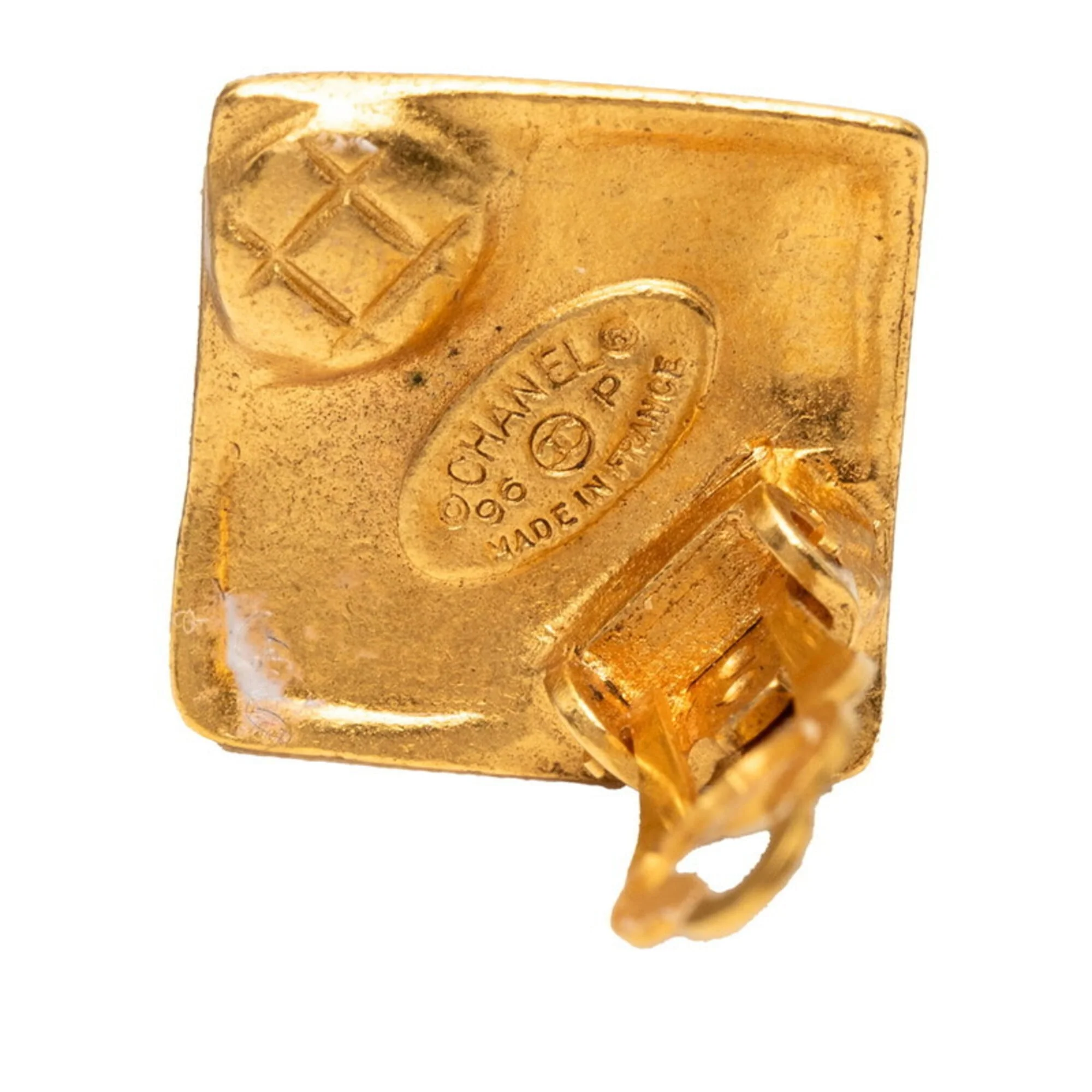 CC Logo Clip-On Earrings Metal Gold-Tone Metal - Image 3