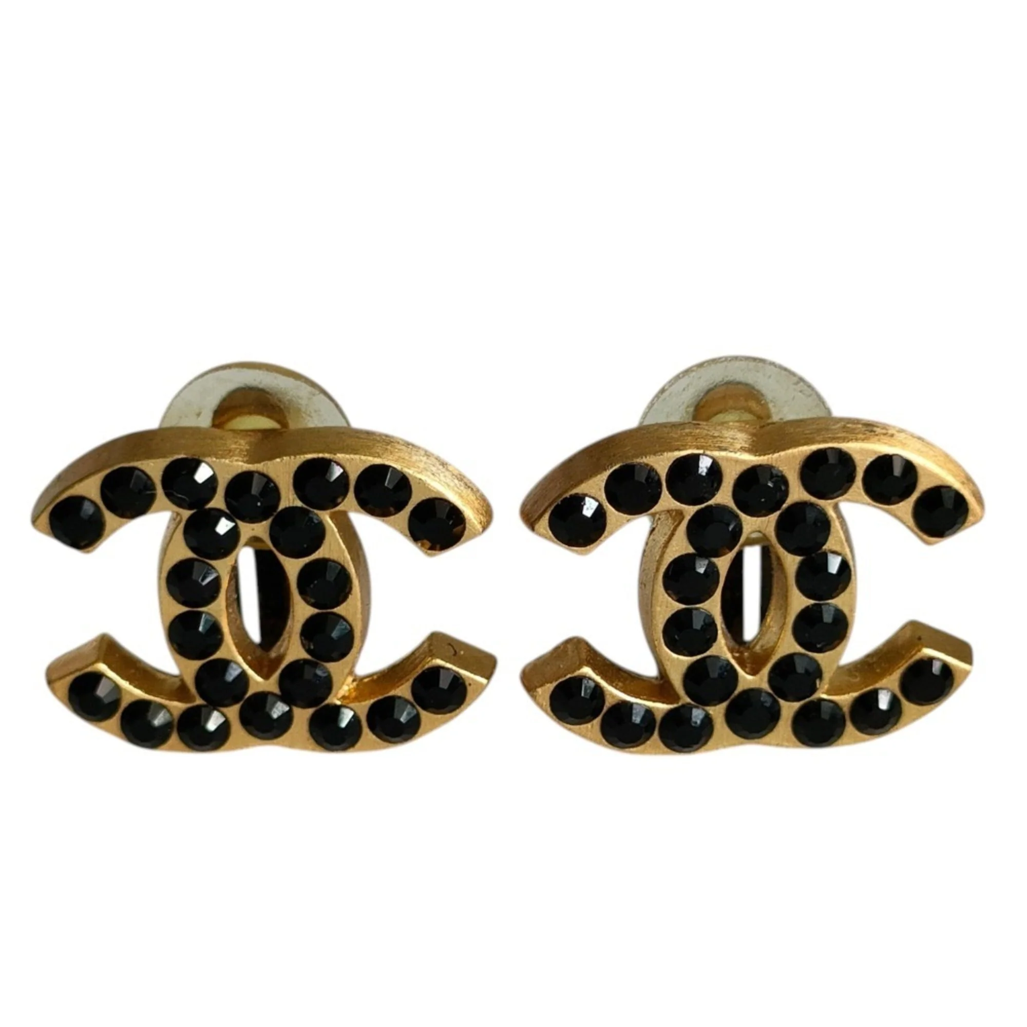 CC Logo Clip-On Earrings Metal Gold-Tone Metal