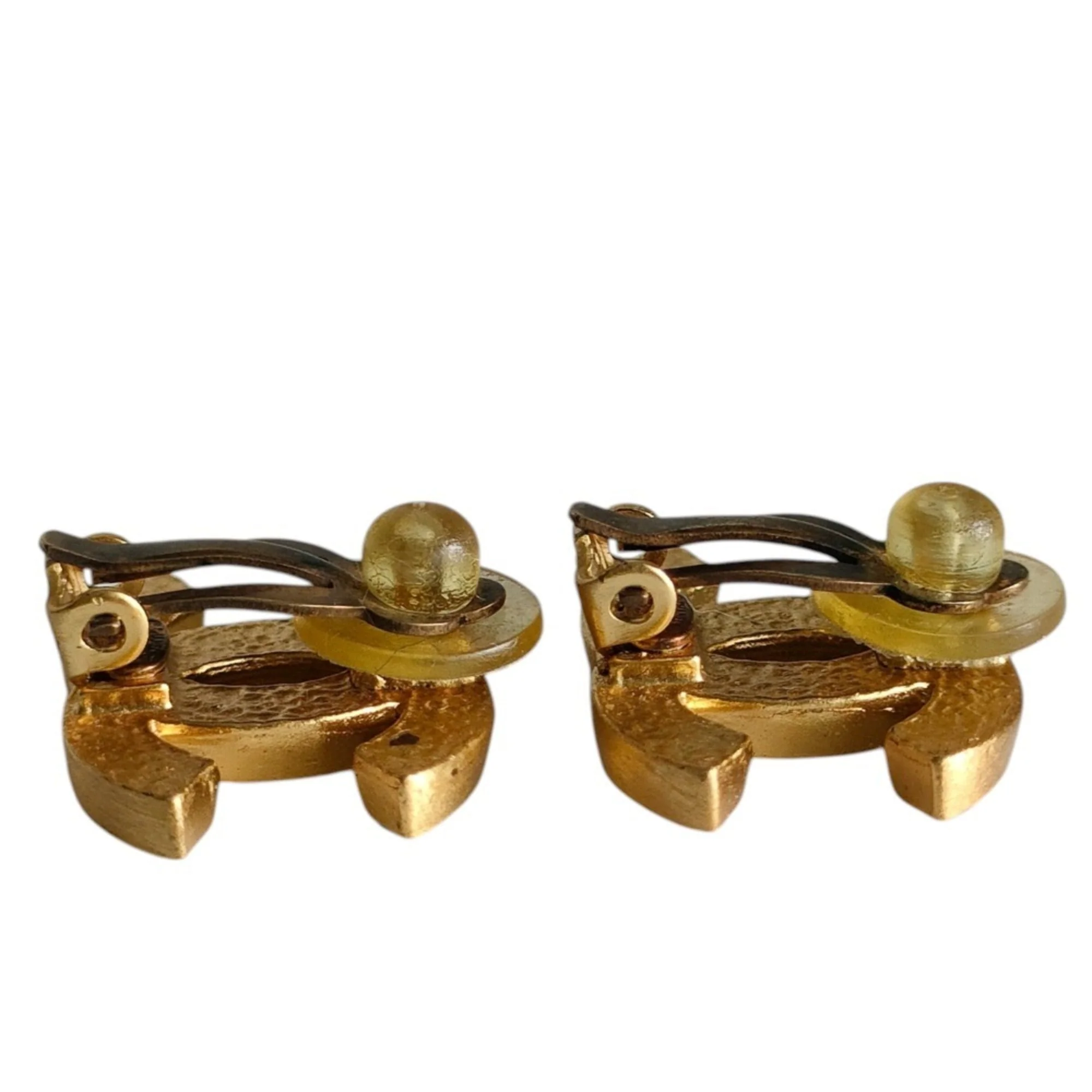 CC Logo Clip-On Earrings Metal Gold-Tone Metal - Image 3