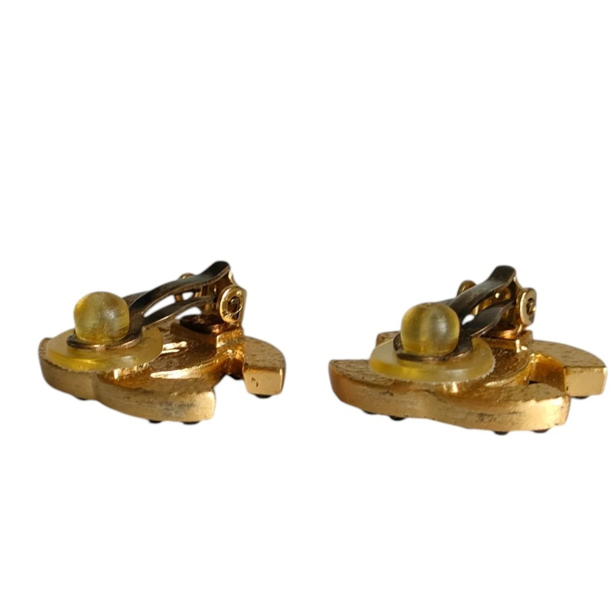 CC Logo Clip-On Earrings Metal Gold-Tone Metal - Image 4