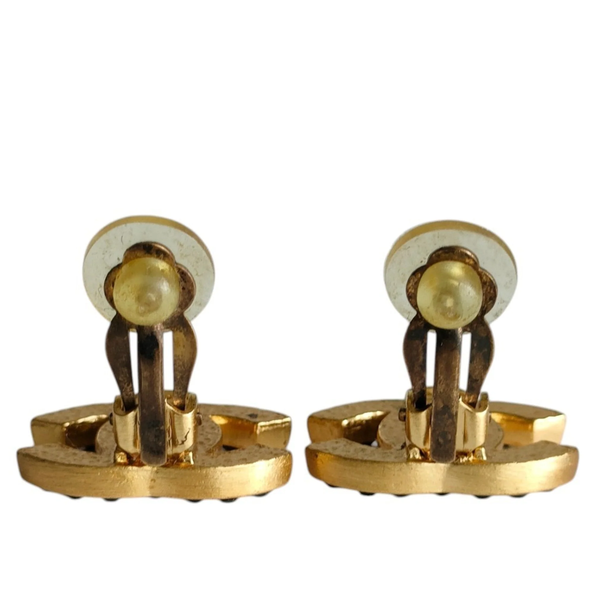 CC Logo Clip-On Earrings Metal Gold-Tone Metal - Image 5