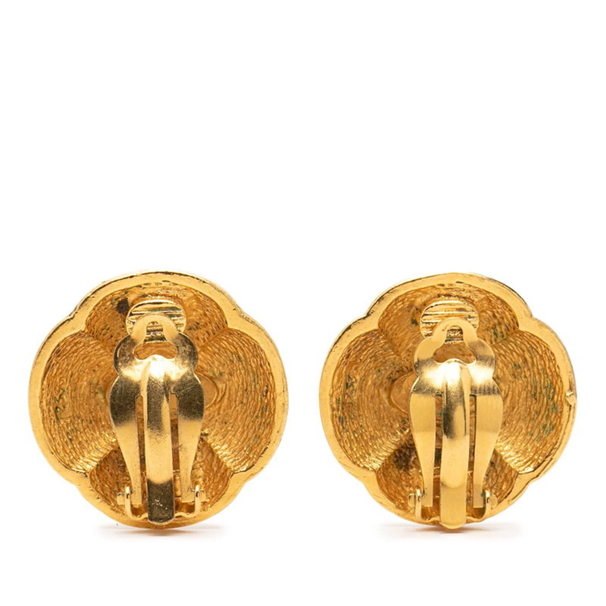 CC Logo Clip-On Earrings Metal Gold-Tone Metal - Image 2