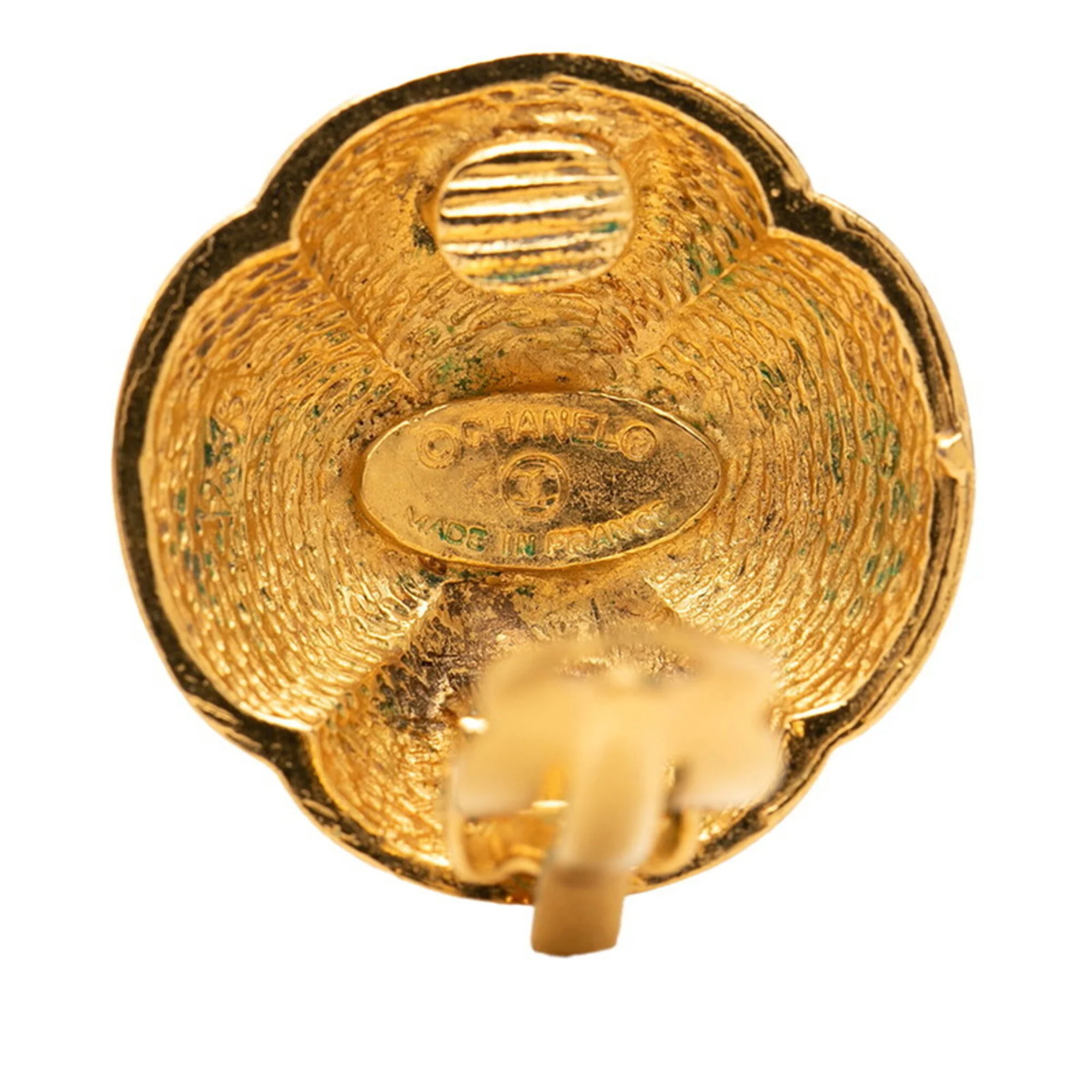 CC Logo Clip-On Earrings Metal Gold-Tone Metal - Image 3