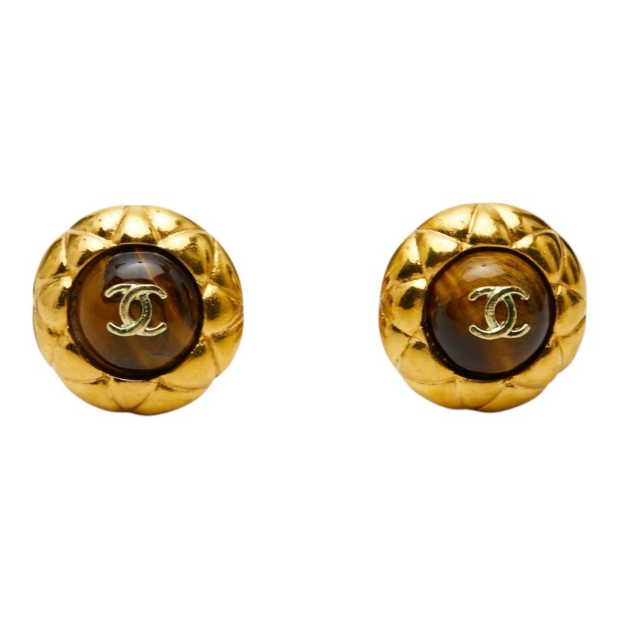 CC Logo Clip-On Earrings Metal Gold-Tone Metal - Image 2