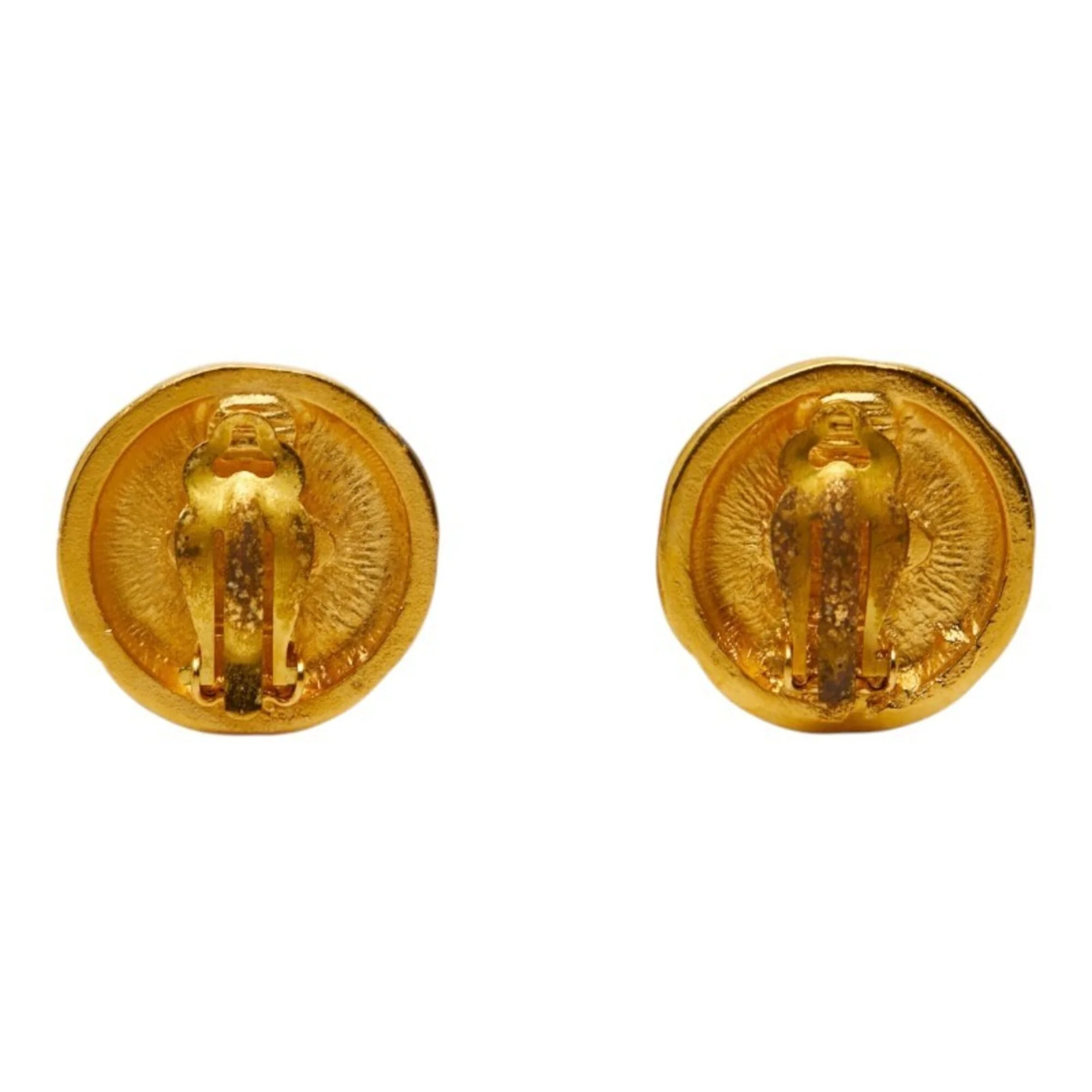 CC Logo Clip-On Earrings Metal Gold-Tone Metal - Image 3