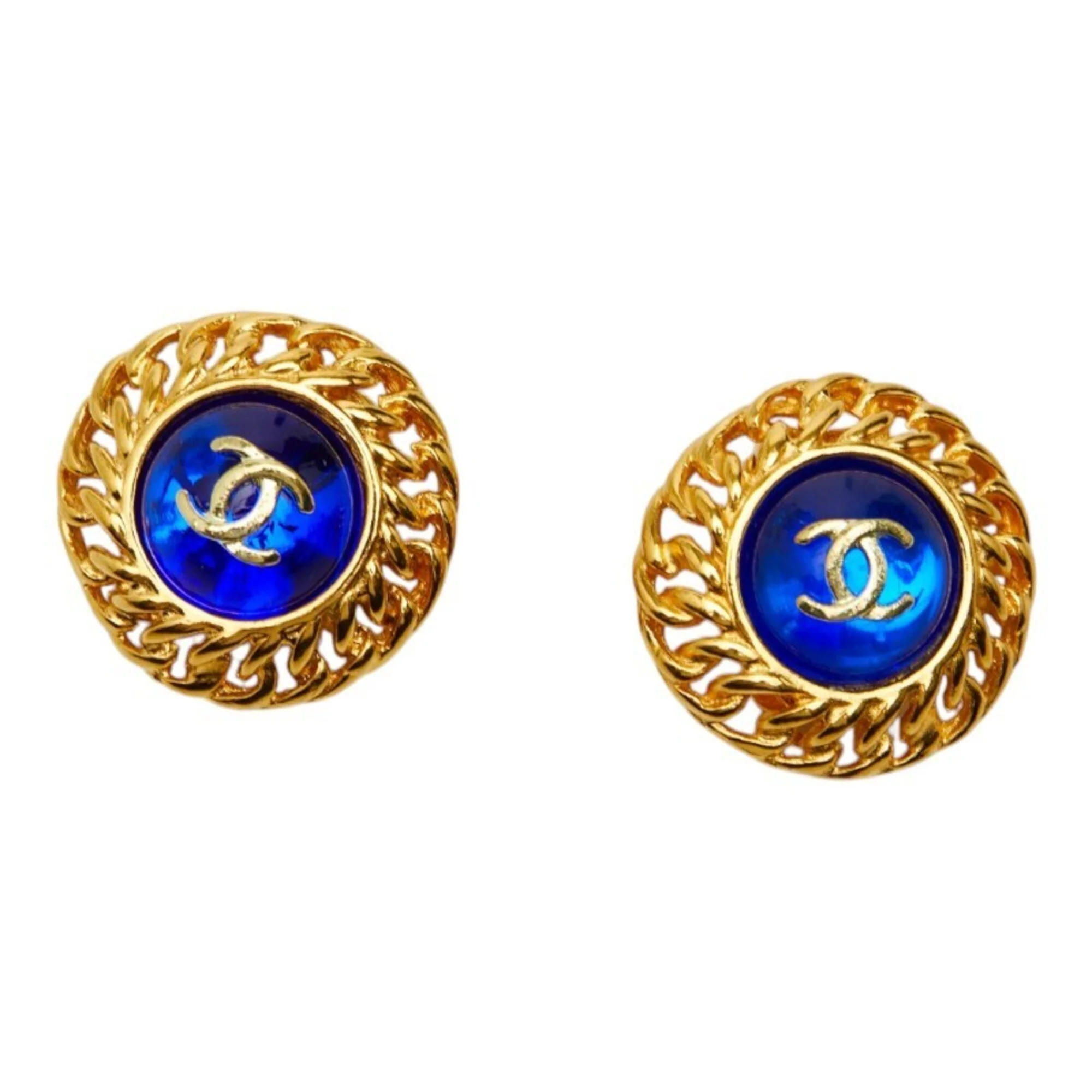 CC Logo Clip-On Earrings Metal Gold-Tone Metal