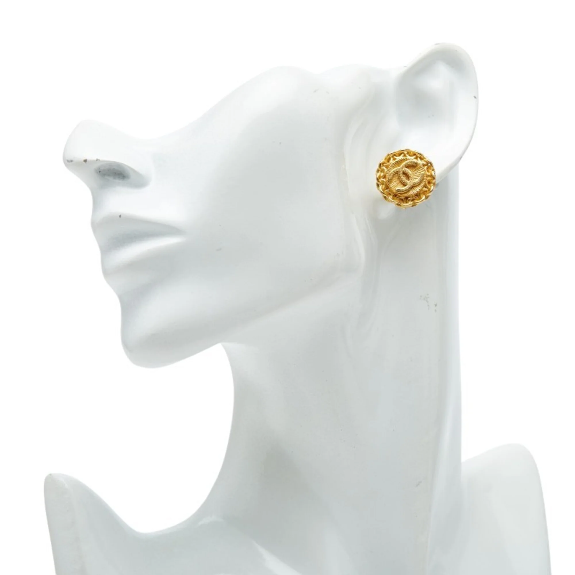 CC Logo Clip-On Earrings Metal Gold-Tone Metal - Image 5