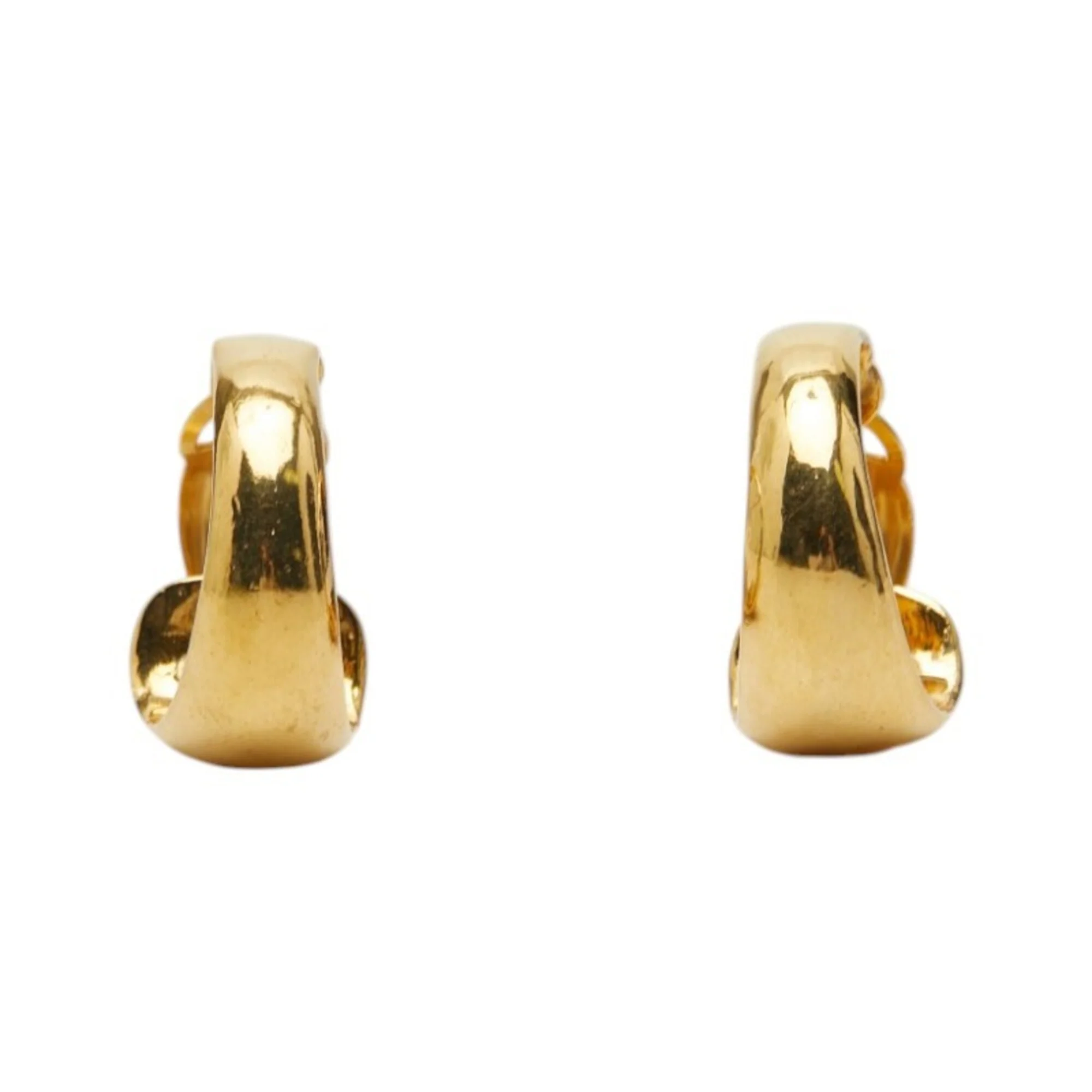 CC Logo Clip-On Earrings Metal Gold-Tone Metal