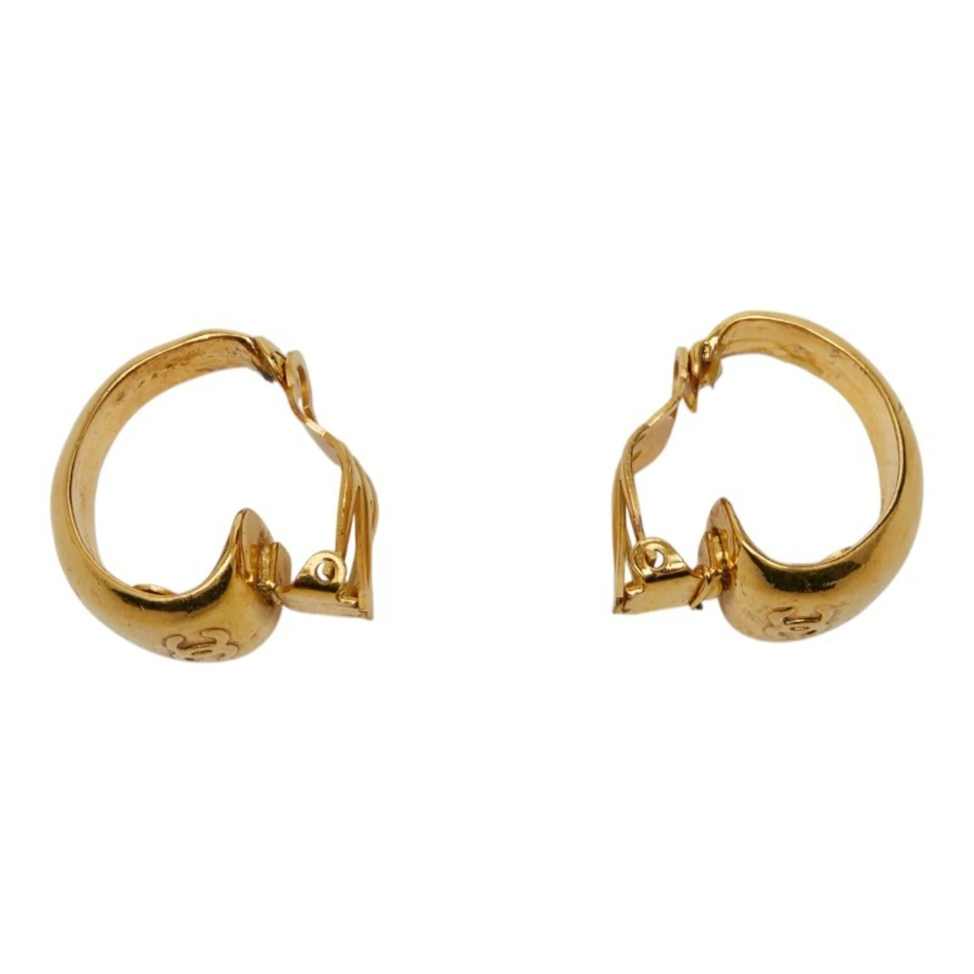 CC Logo Clip-On Earrings Metal Gold-Tone Metal - Image 3