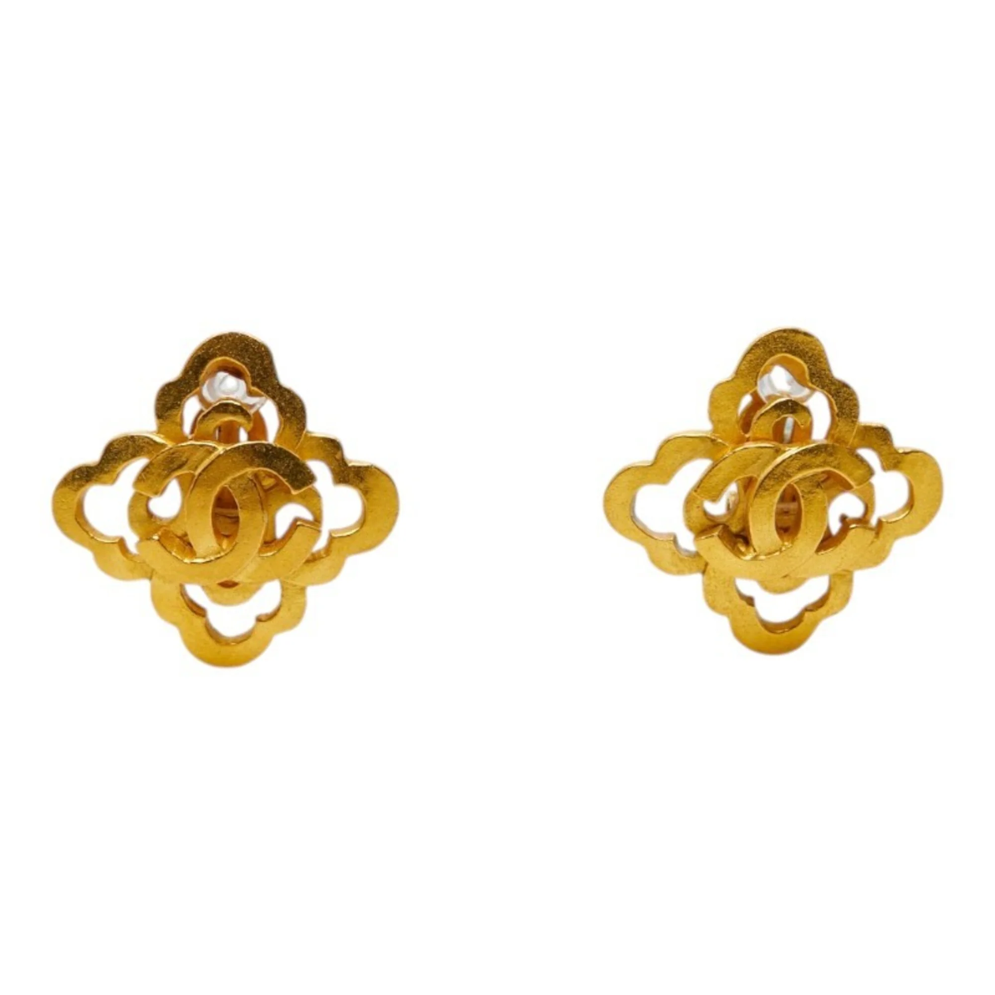 CC Logo Clip-On Earrings Metal Gold-Tone Metal - Image 2