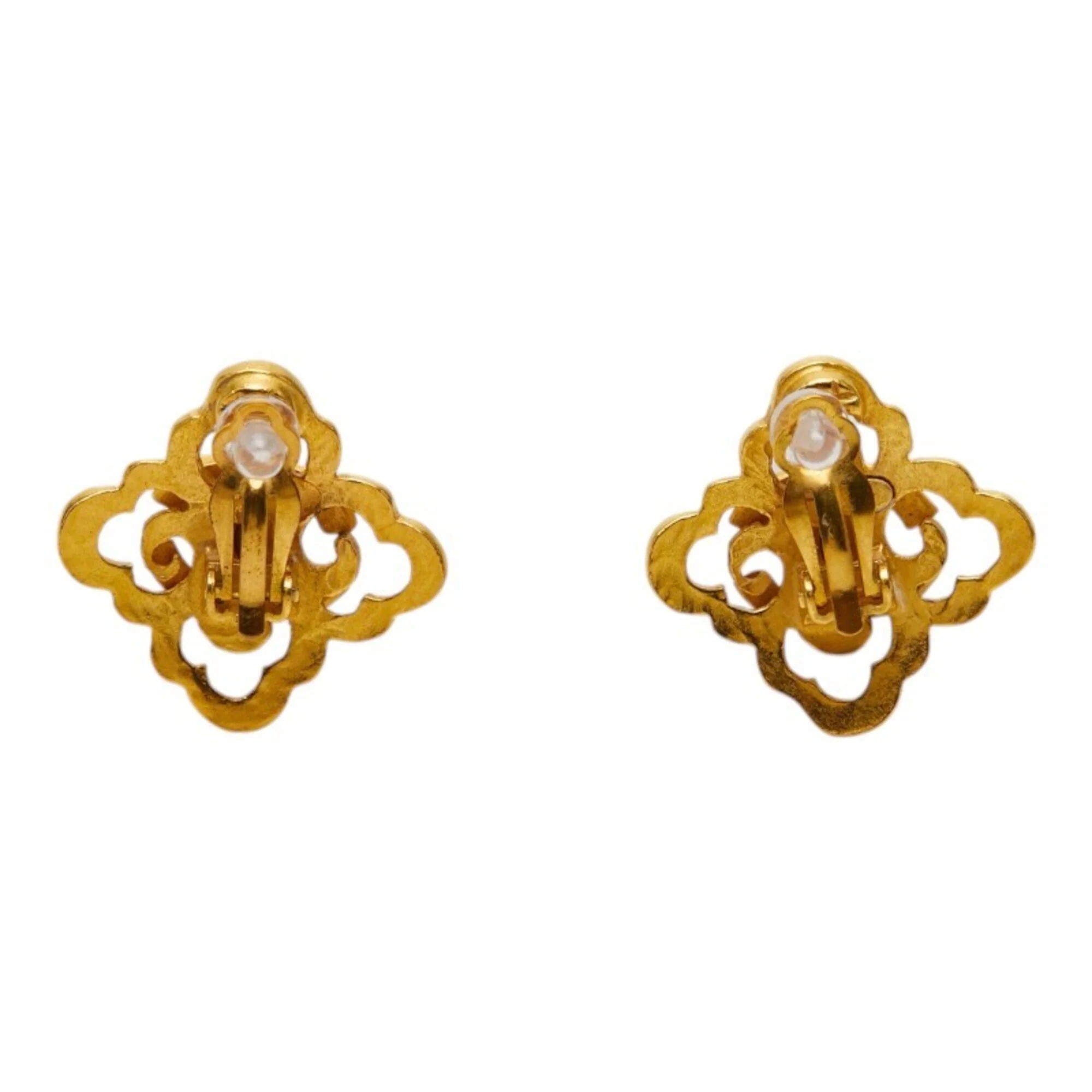 CC Logo Clip-On Earrings Metal Gold-Tone Metal - Image 3