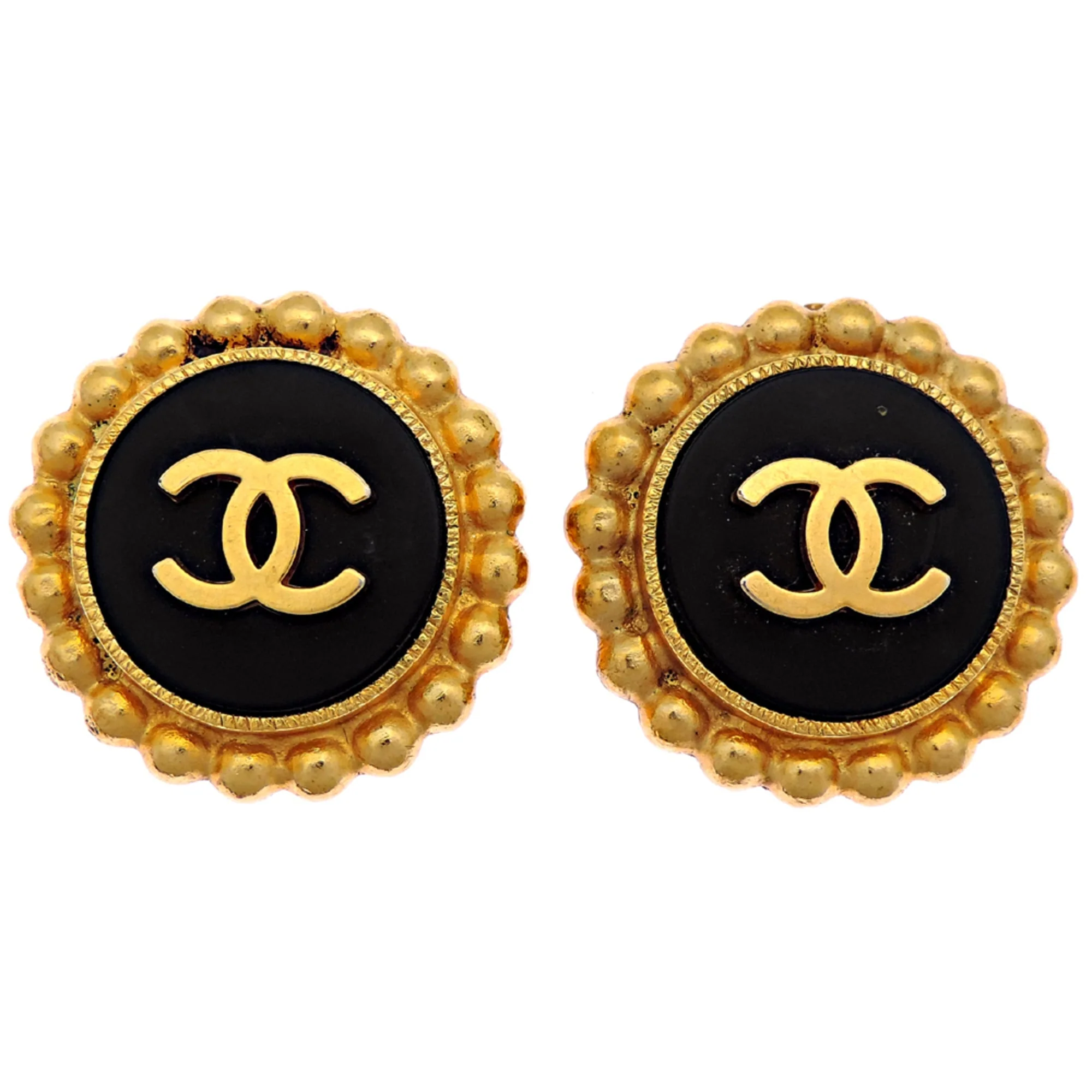 CC Logo Clip-On Earrings Metal Gold-Tone Metal