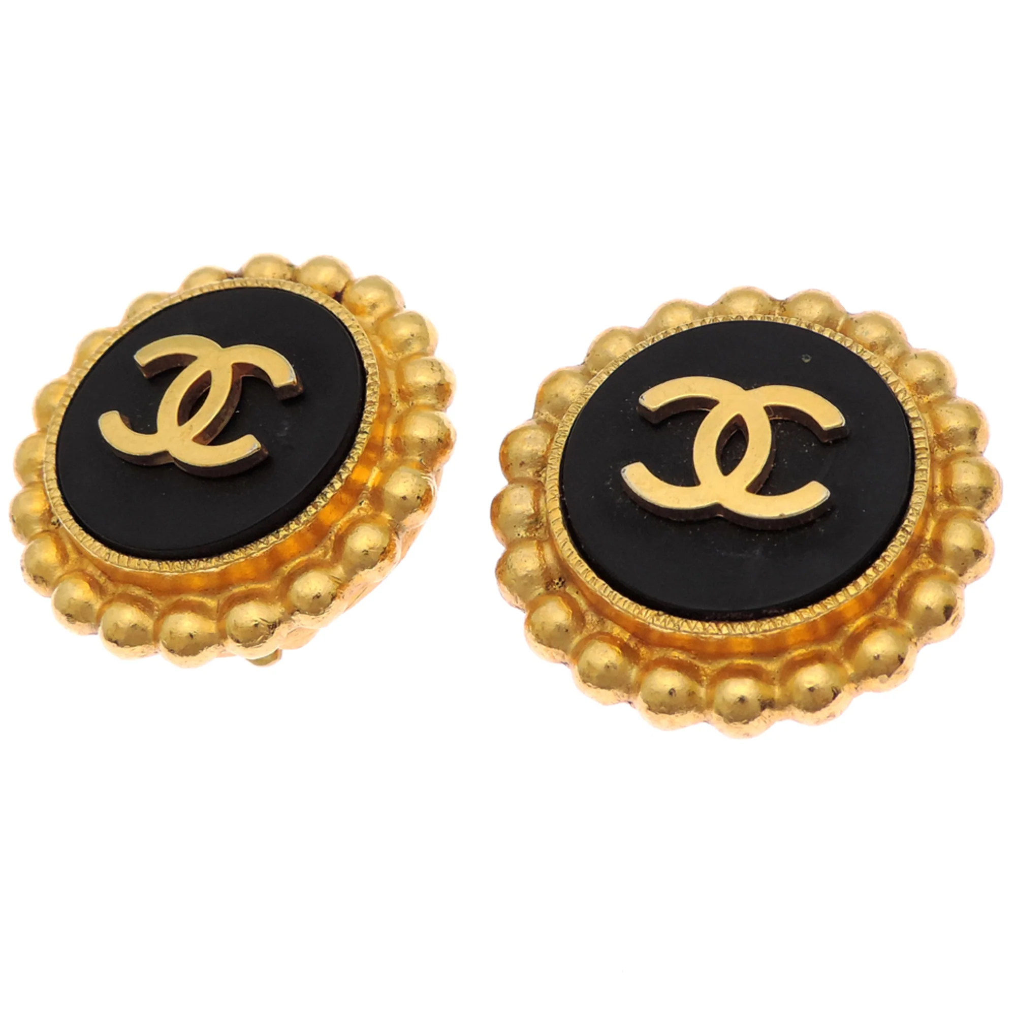 CC Logo Clip-On Earrings Metal Gold-Tone Metal - Image 2
