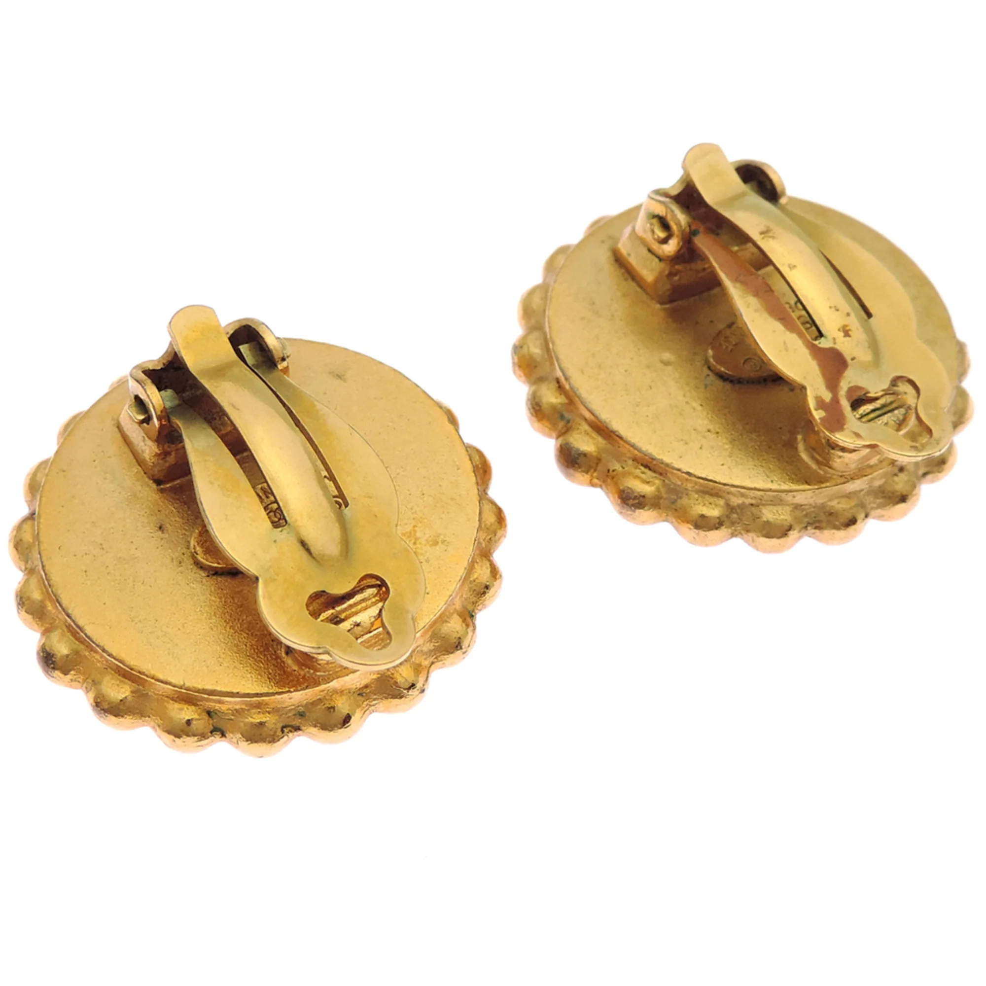 CC Logo Clip-On Earrings Metal Gold-Tone Metal - Image 3