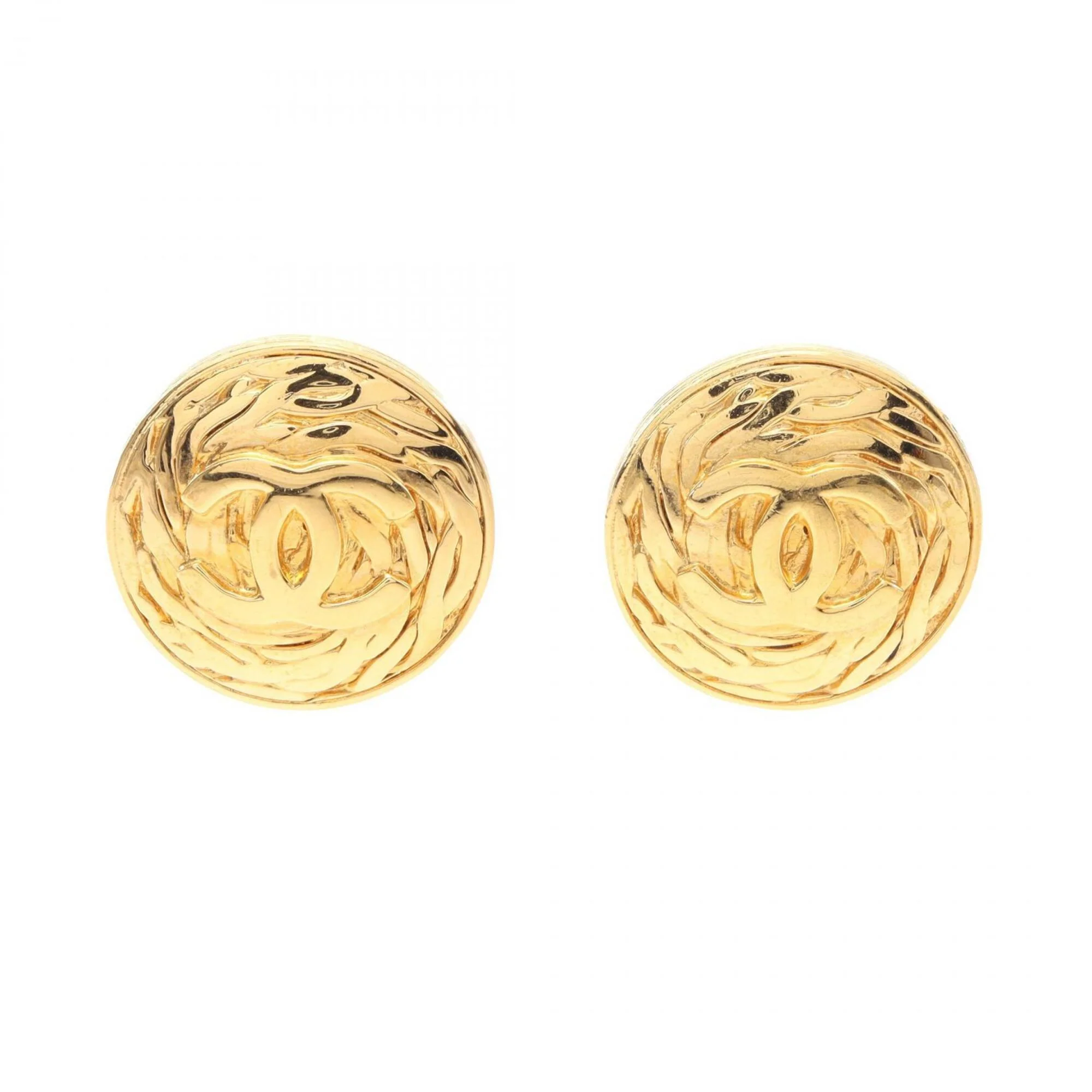 CC Logo Clip-On Earrings Metal Gold-Tone Metal