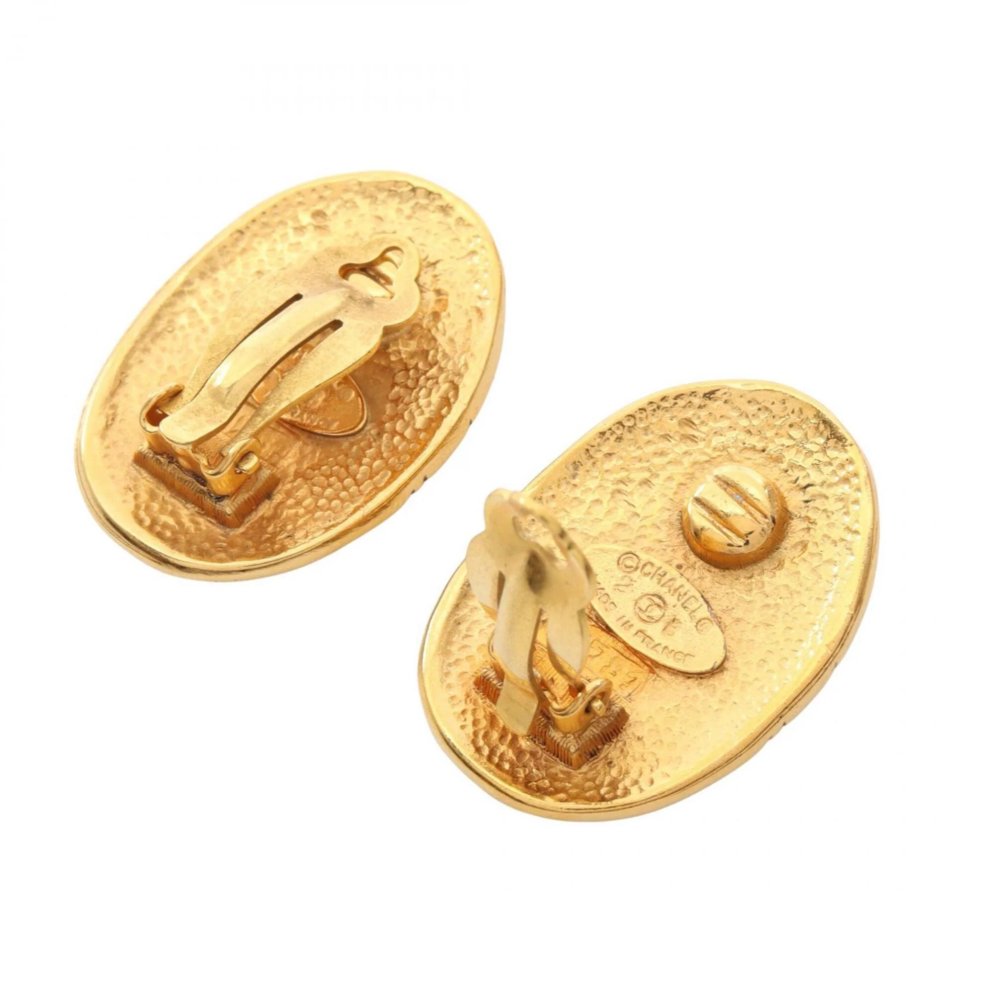CC Logo Clip-On Earrings Metal Gold-Tone Metal - Image 2