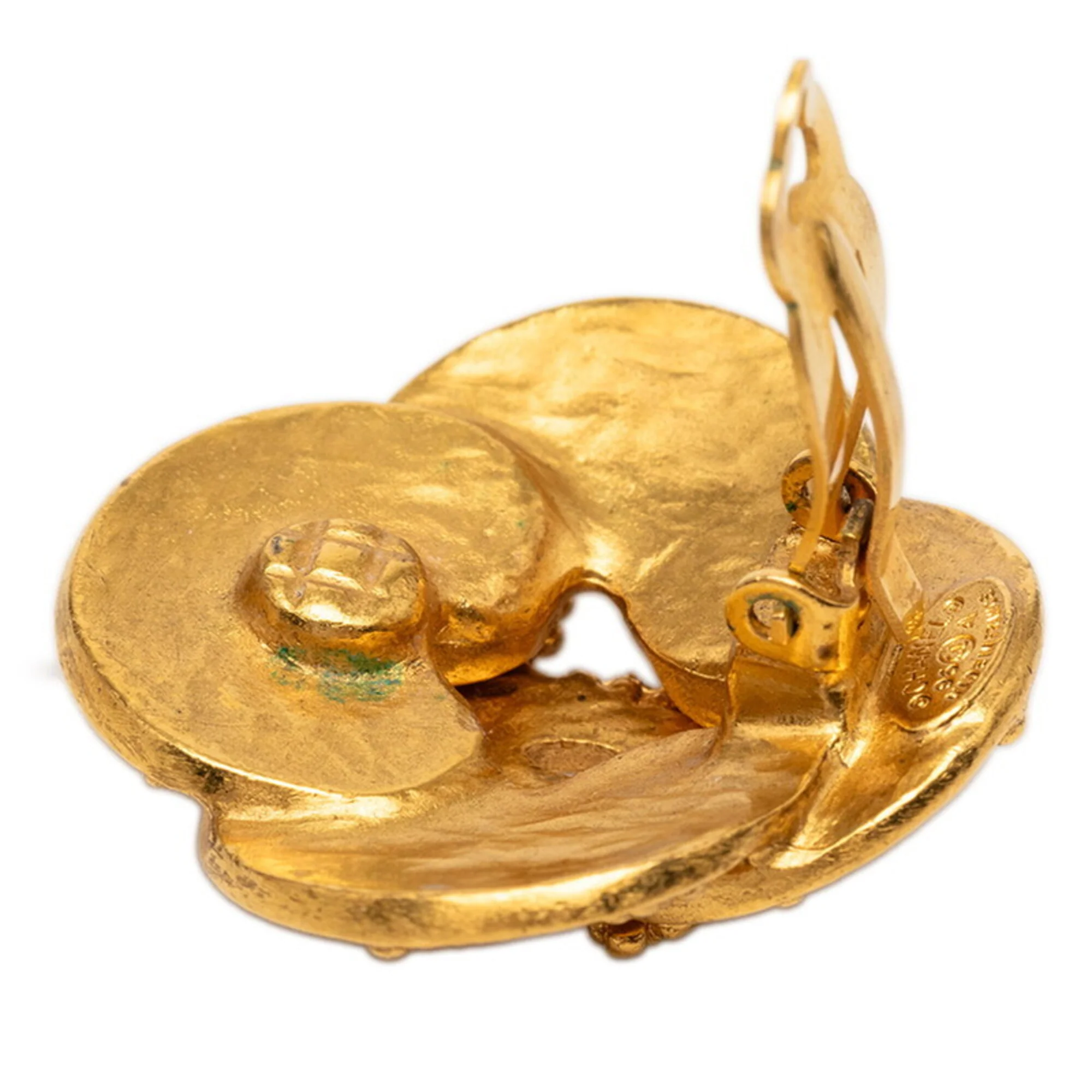 CC Logo Clip-On Earrings Metal Gold-Tone Metal - Image 3