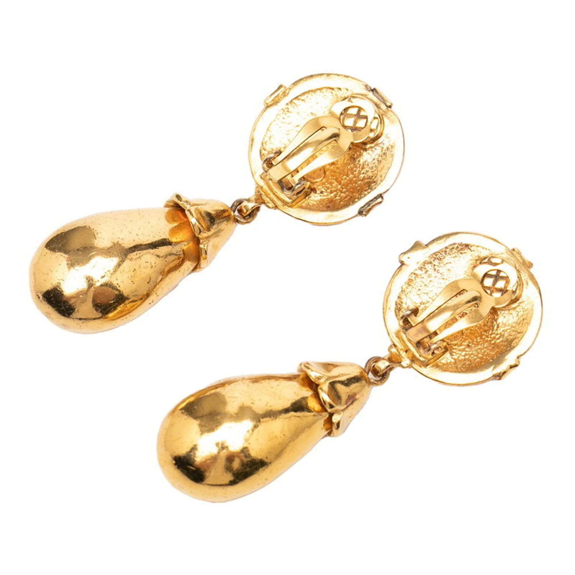 CC Logo Clip-On Earrings Metal Gold-Tone Metal - Image 2