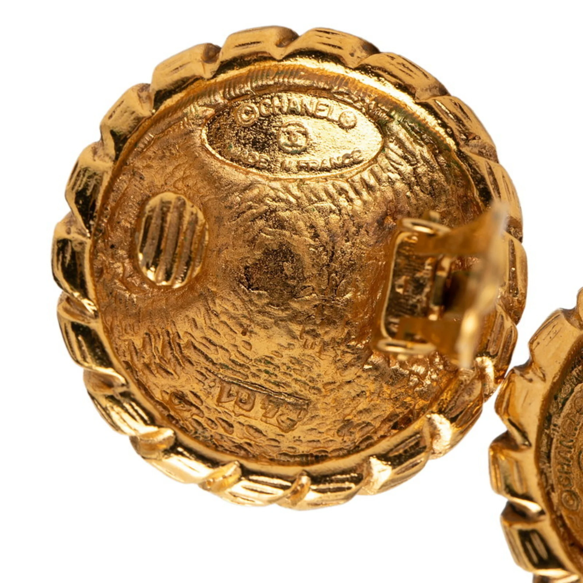 CC Logo Clip-On Earrings Metal Gold-Tone Metal - Image 4