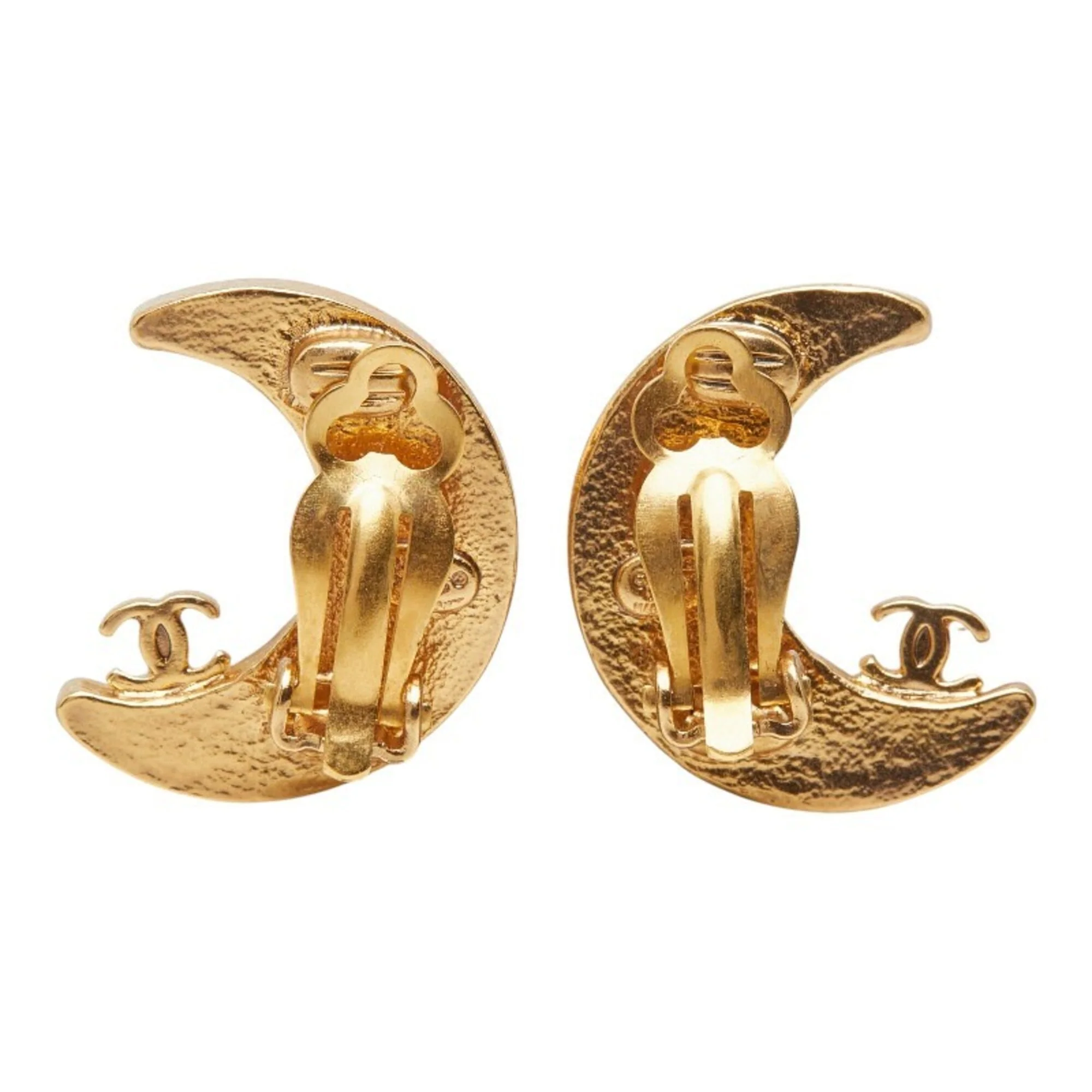 CC Logo Clip-On Earrings Metal Gold-Tone Metal - Image 3