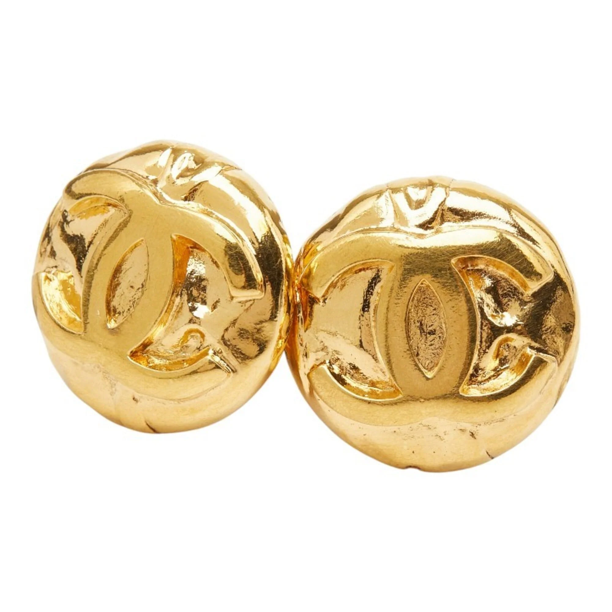 CC Logo Clip-On Earrings Metal Gold-Tone Metal