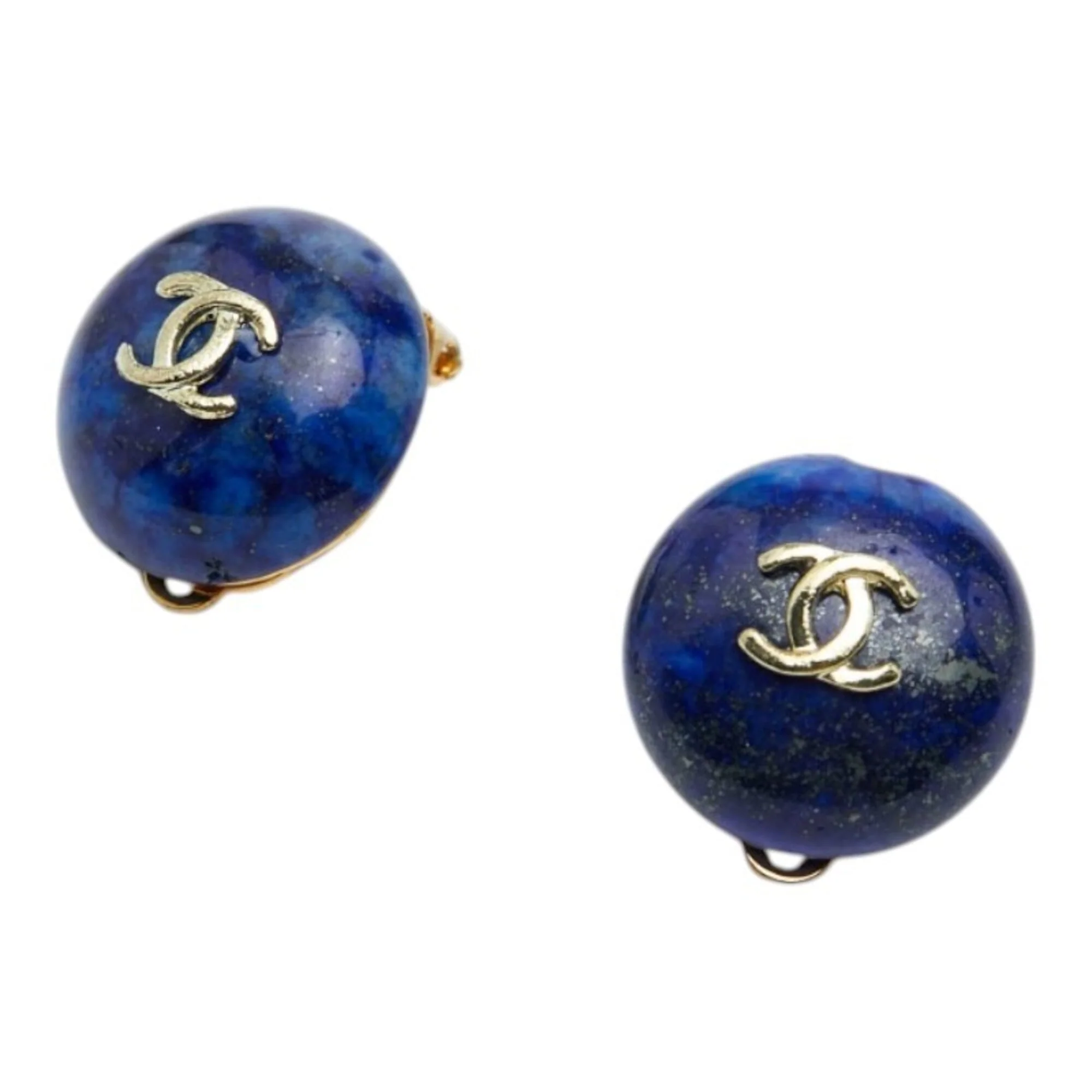 CC Logo Clip-On Earrings Metal Gold-Tone Metal