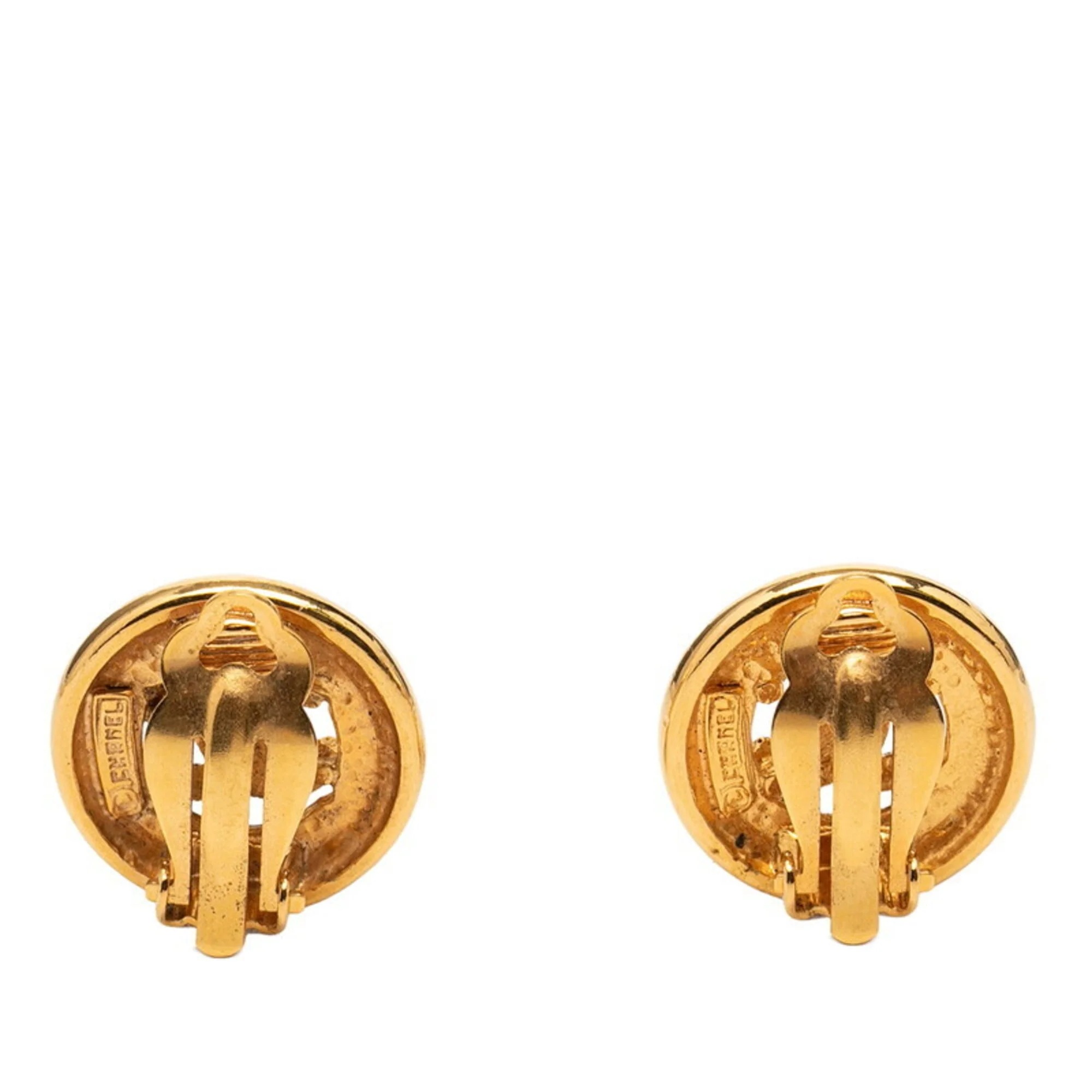 CC Logo Clip-On Earrings Metal Gold-Tone Metal - Image 2