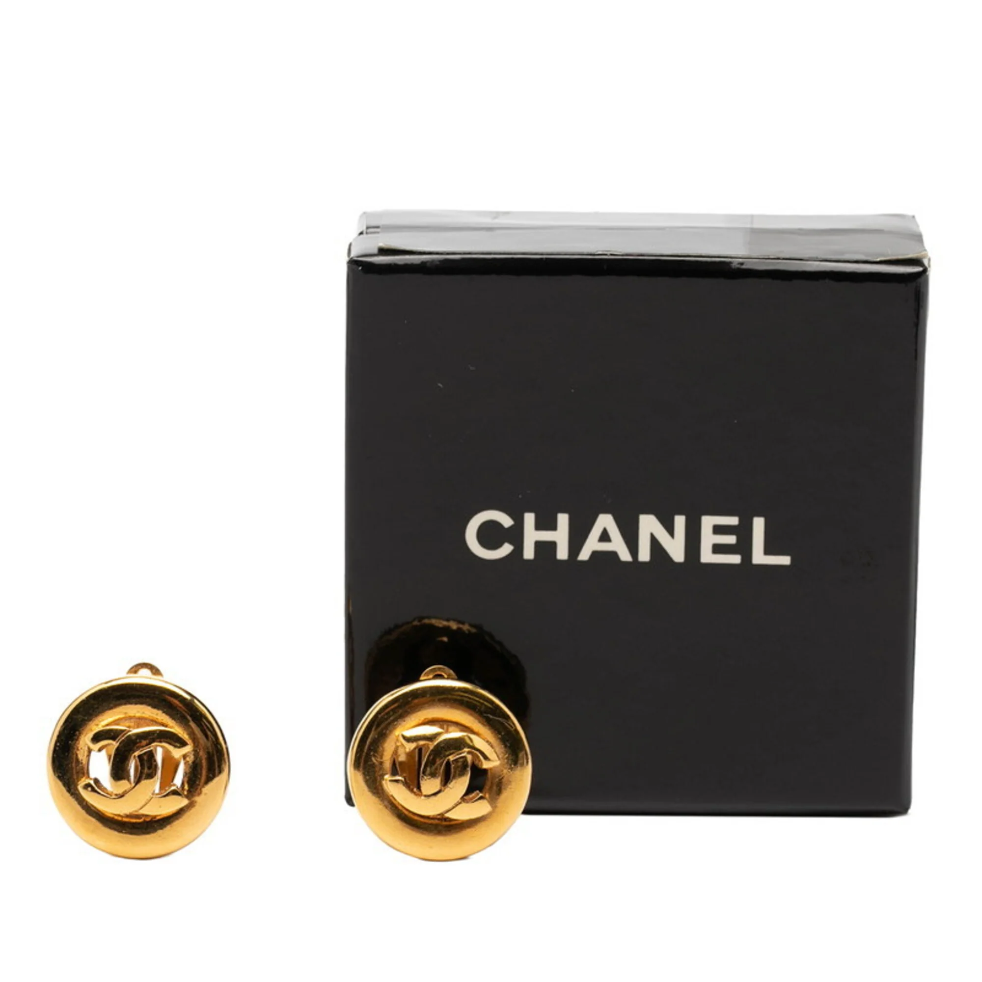 CC Logo Clip-On Earrings Metal Gold-Tone Metal - Image 4