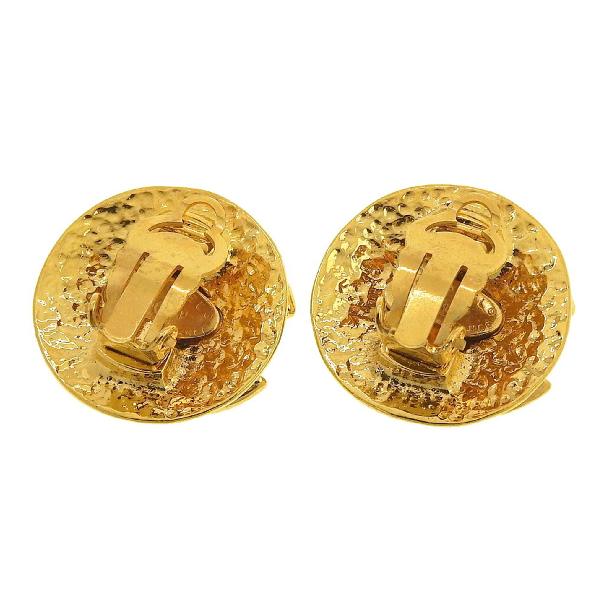 CC Logo Clip-On Earrings Metal Gold-Tone Metal - Image 2