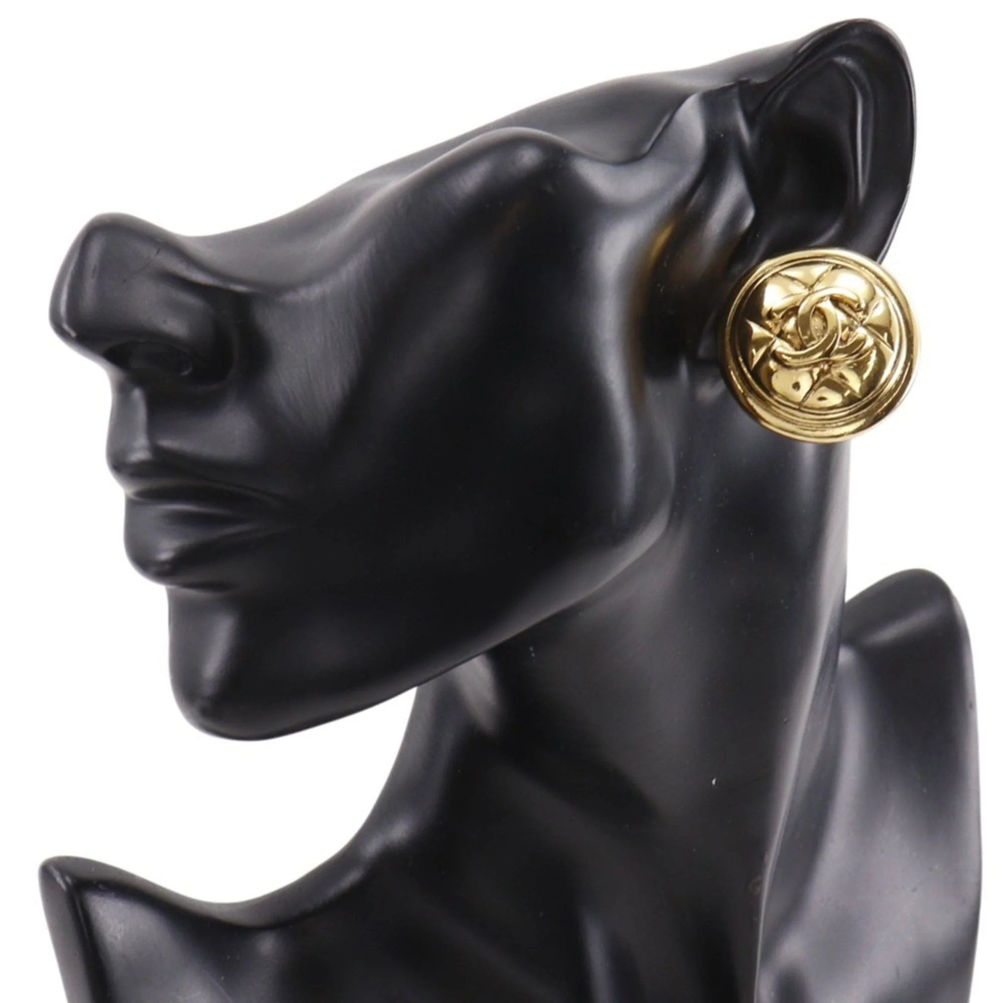 CC Logo Clip-On Earrings Metal Gold-Tone Metal - Image 2