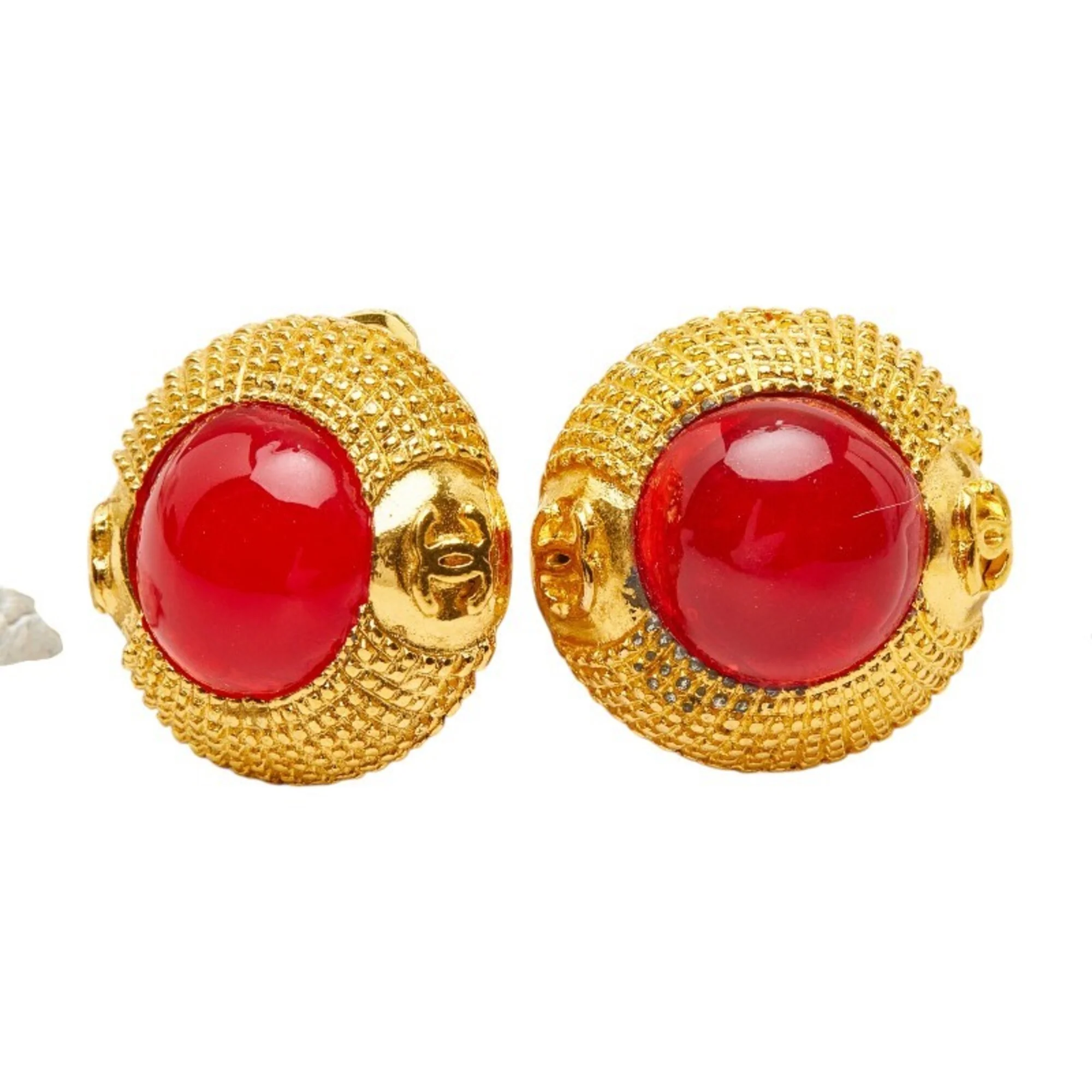 CC Logo Clip-On Earrings Metal Gold-Tone Metal