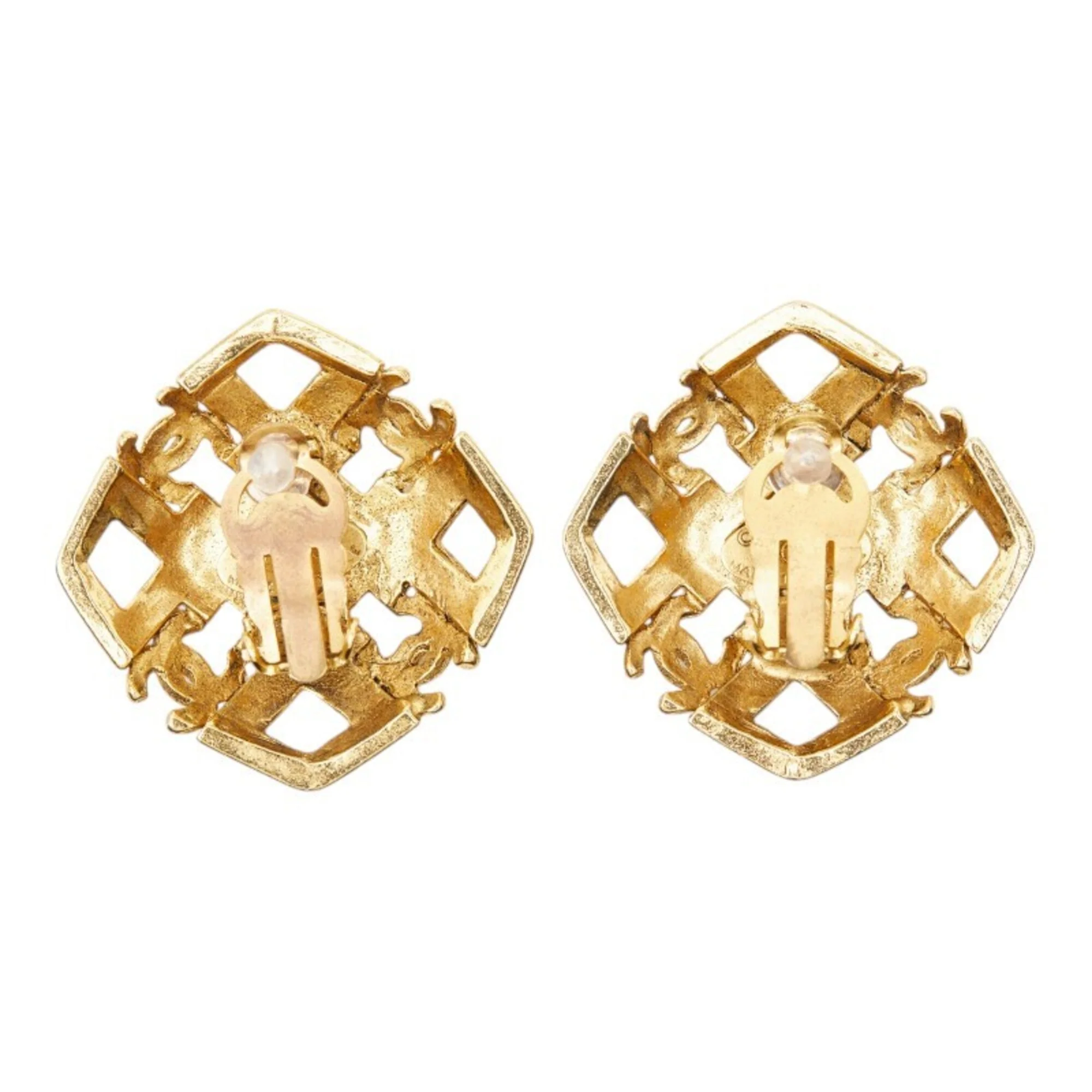 CC Logo Clip-On Earrings Metal Gold-Tone Metal - Image 3