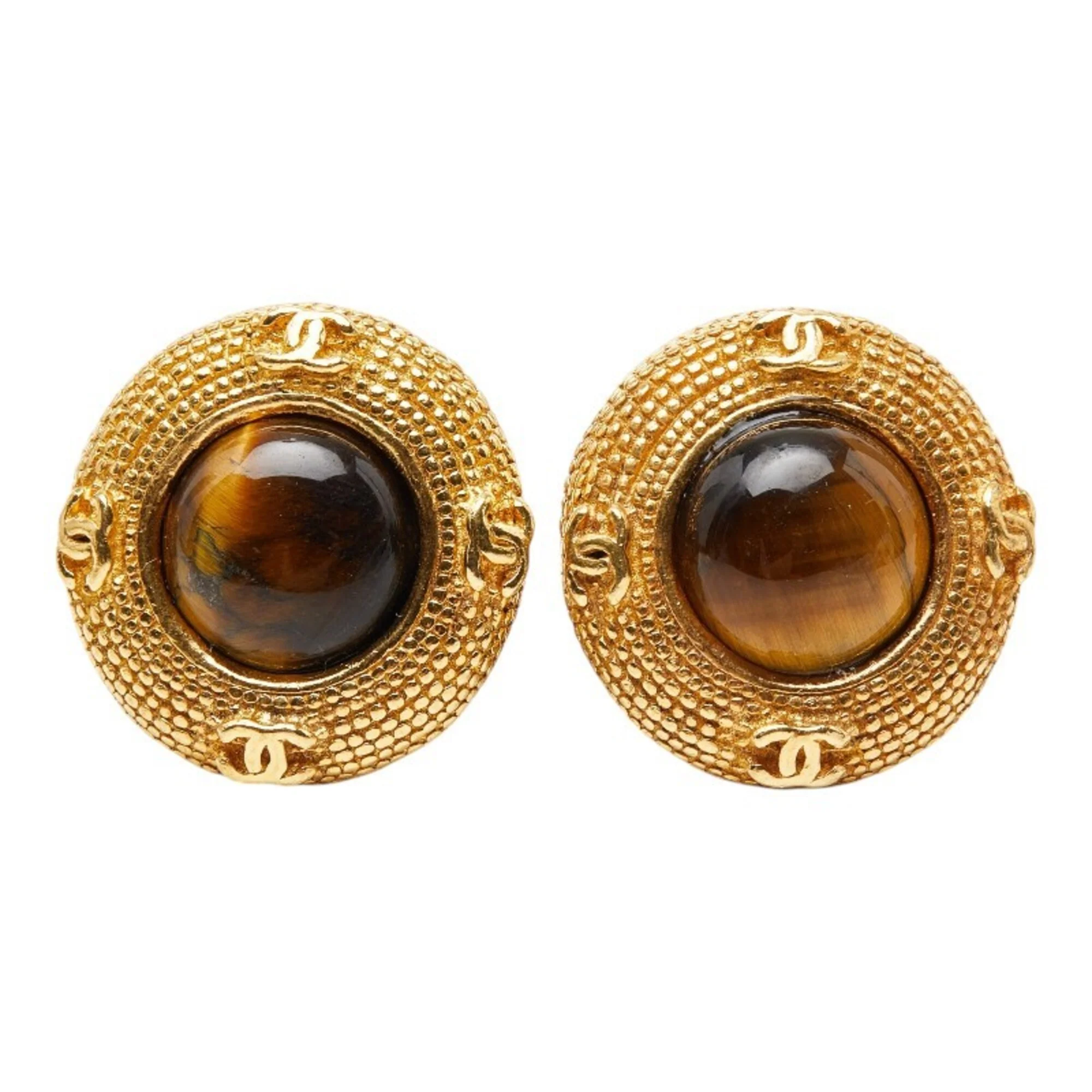 CC Logo Clip-On Earrings Metal Gold-Tone Metal - Image 2