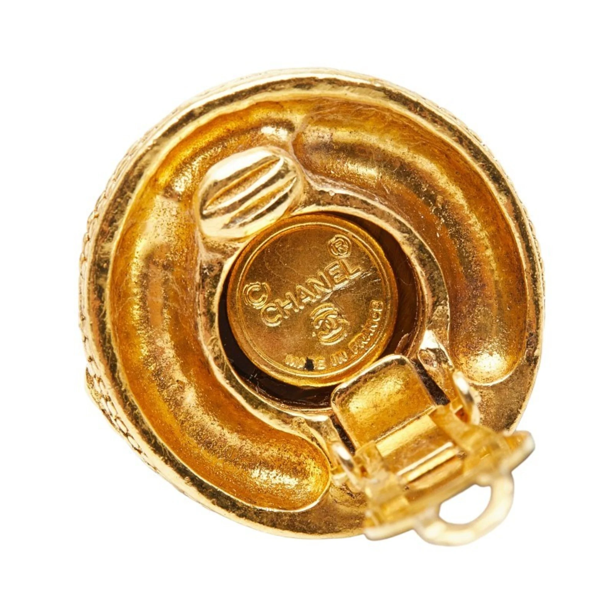 CC Logo Clip-On Earrings Metal Gold-Tone Metal - Image 4