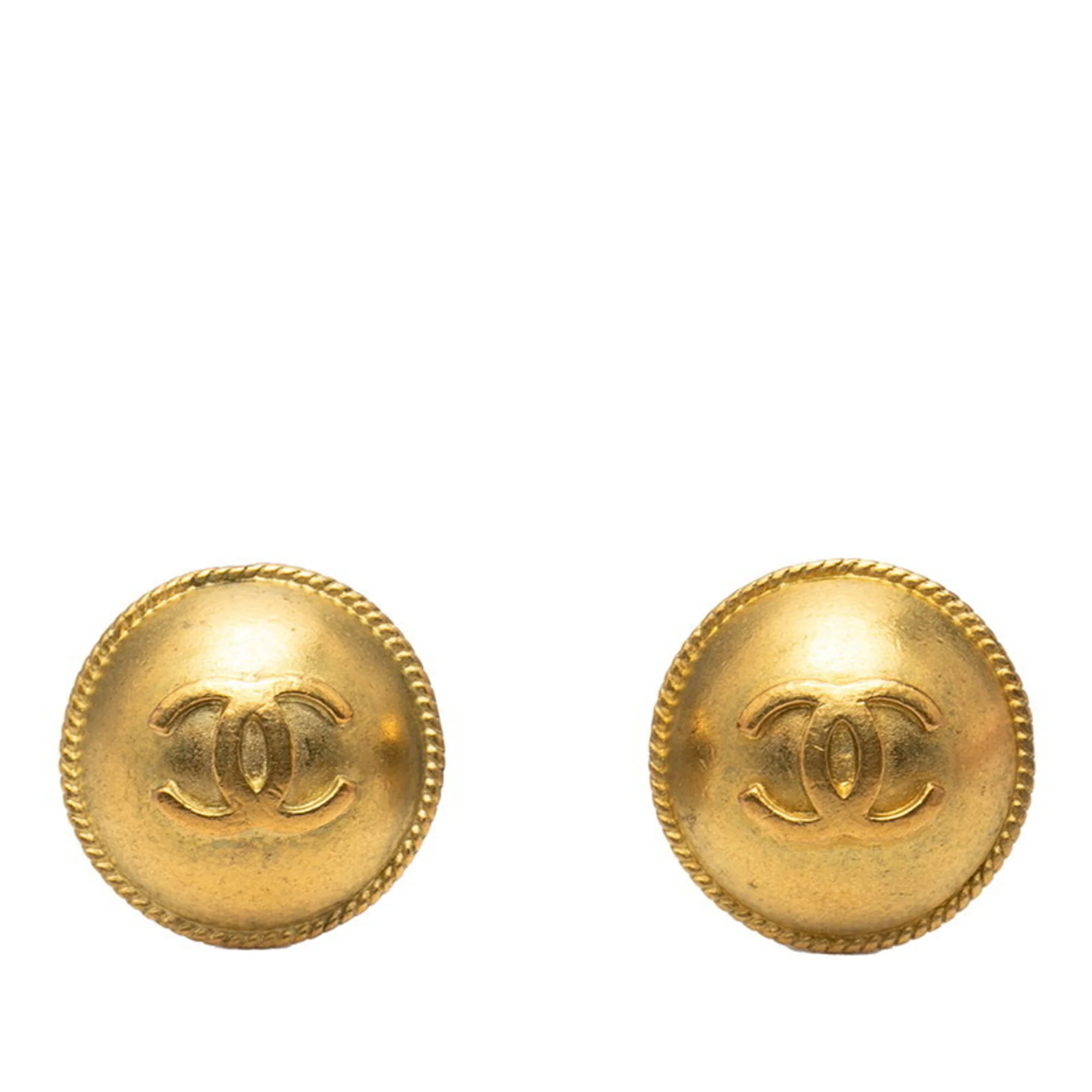 CC Logo Clip-On Earrings Metal Gold-Tone Metal
