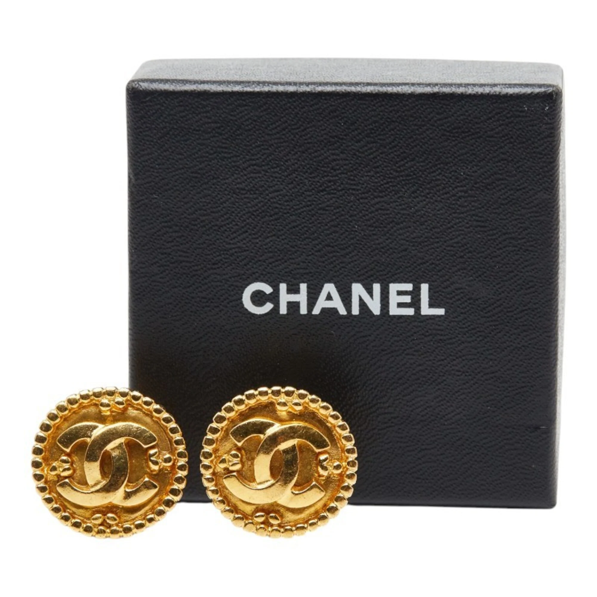 CC Logo Clip-On Earrings Metal Gold-Tone Metal - Image 4