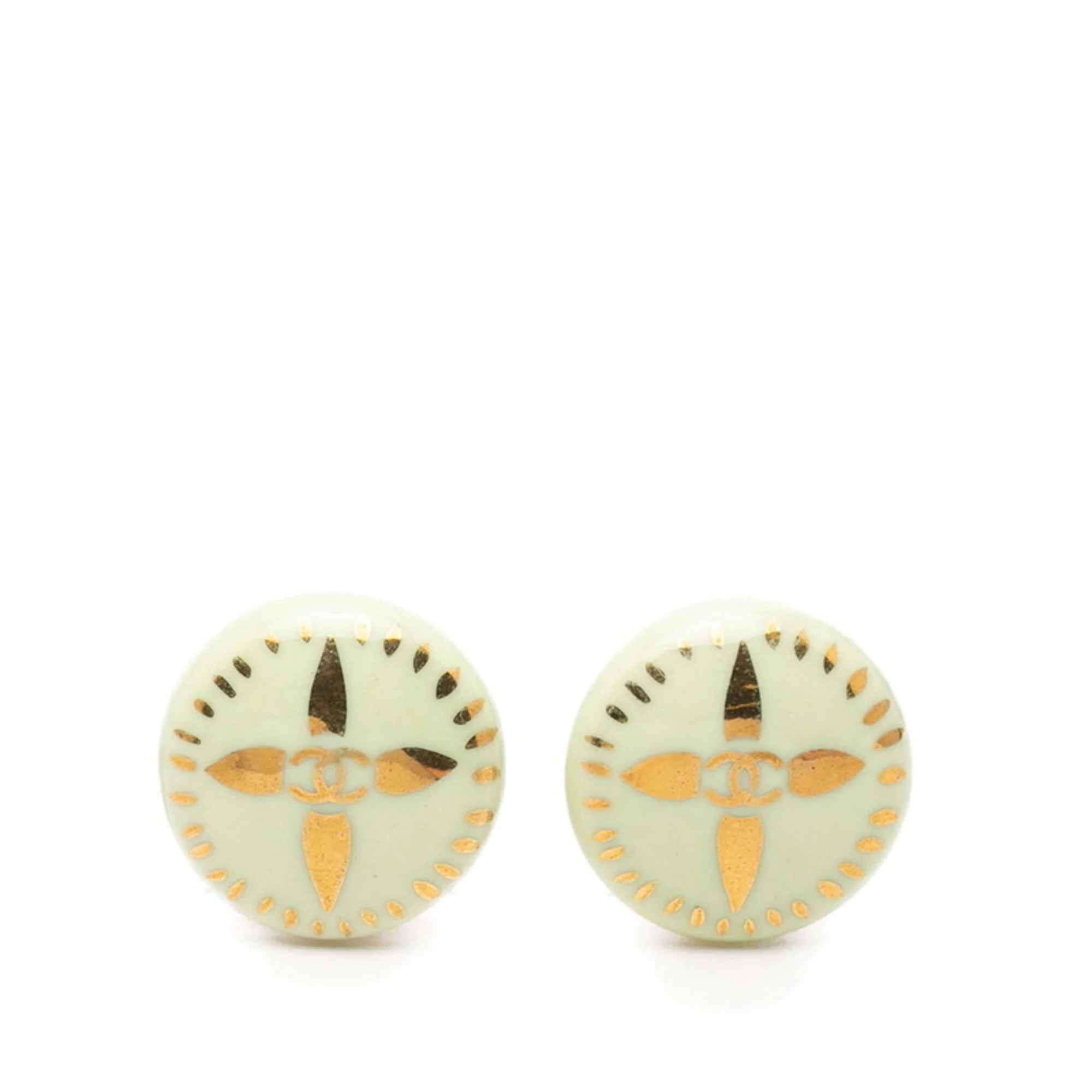 CC Logo Clip-On Earrings Metal Gold-Tone Metal
