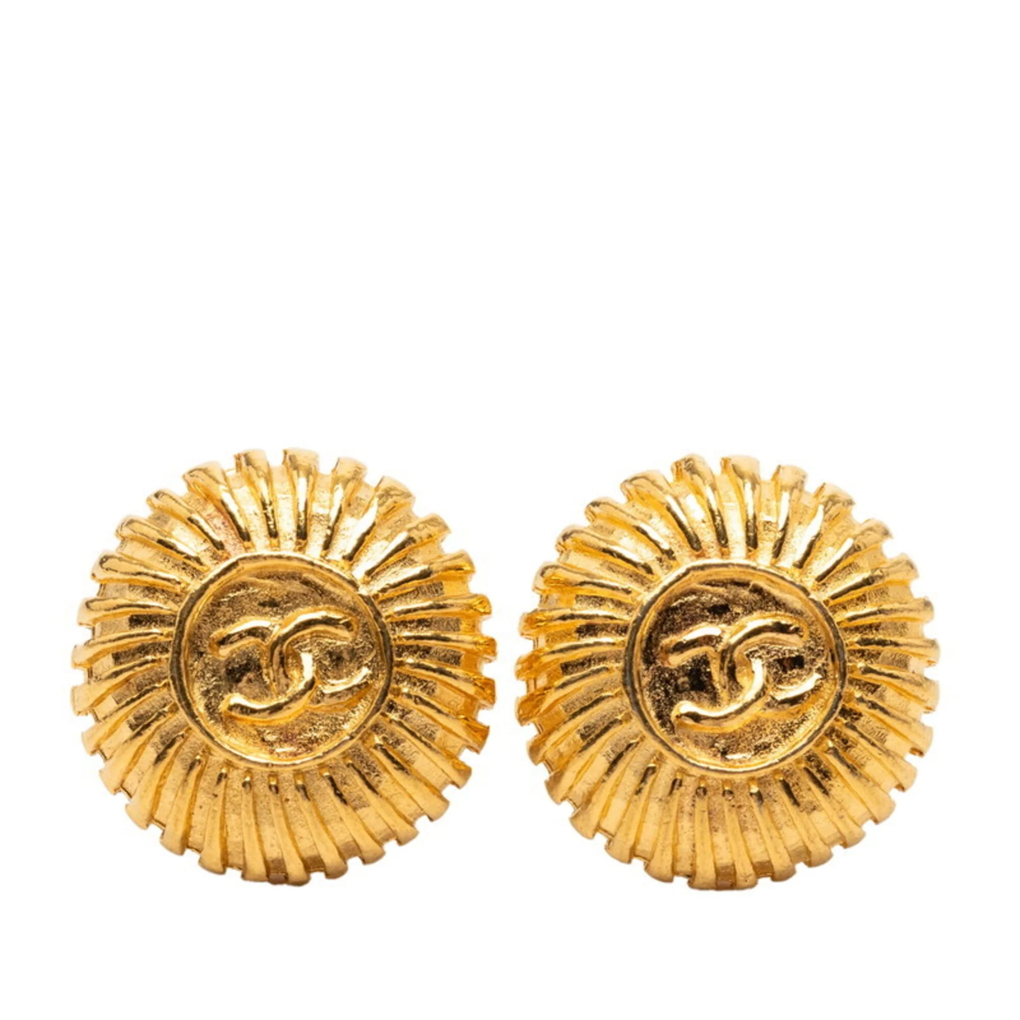 CC Logo Clip-On Earrings Metal Gold-Tone Metal
