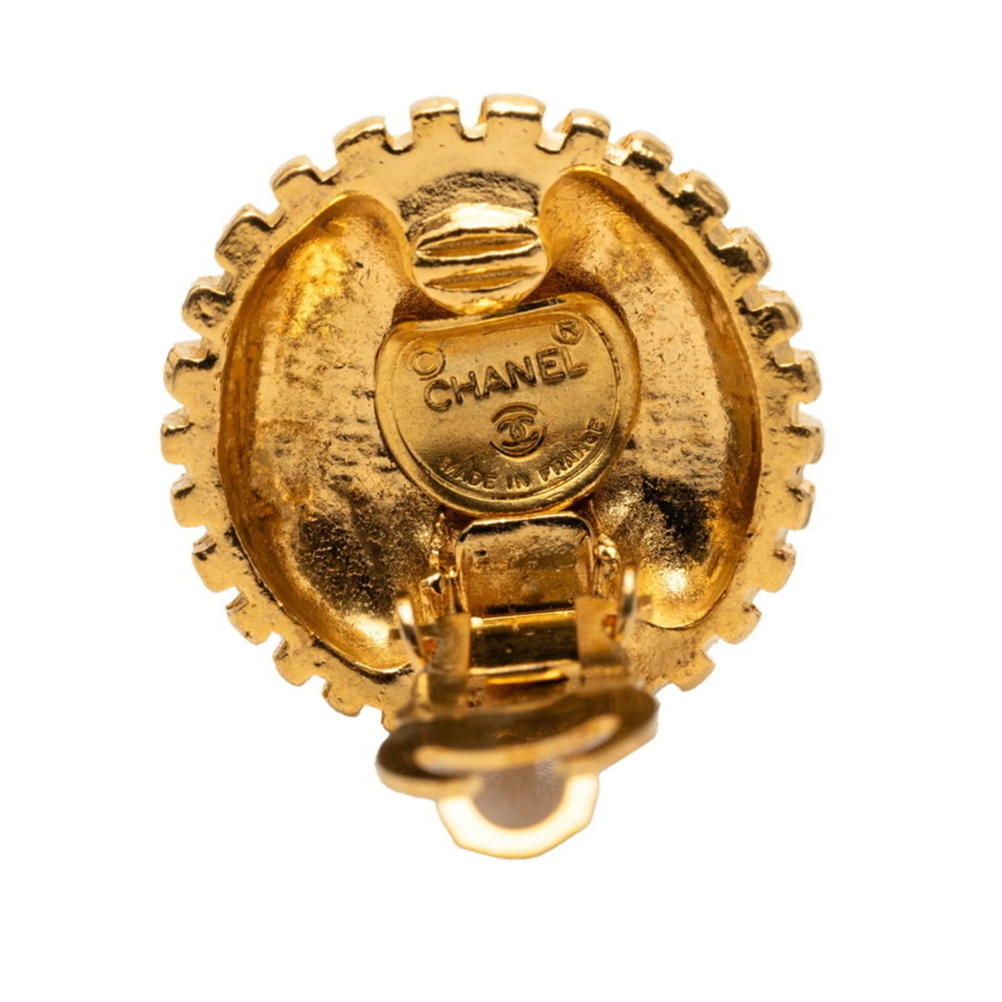 CC Logo Clip-On Earrings Metal Gold-Tone Metal - Image 3