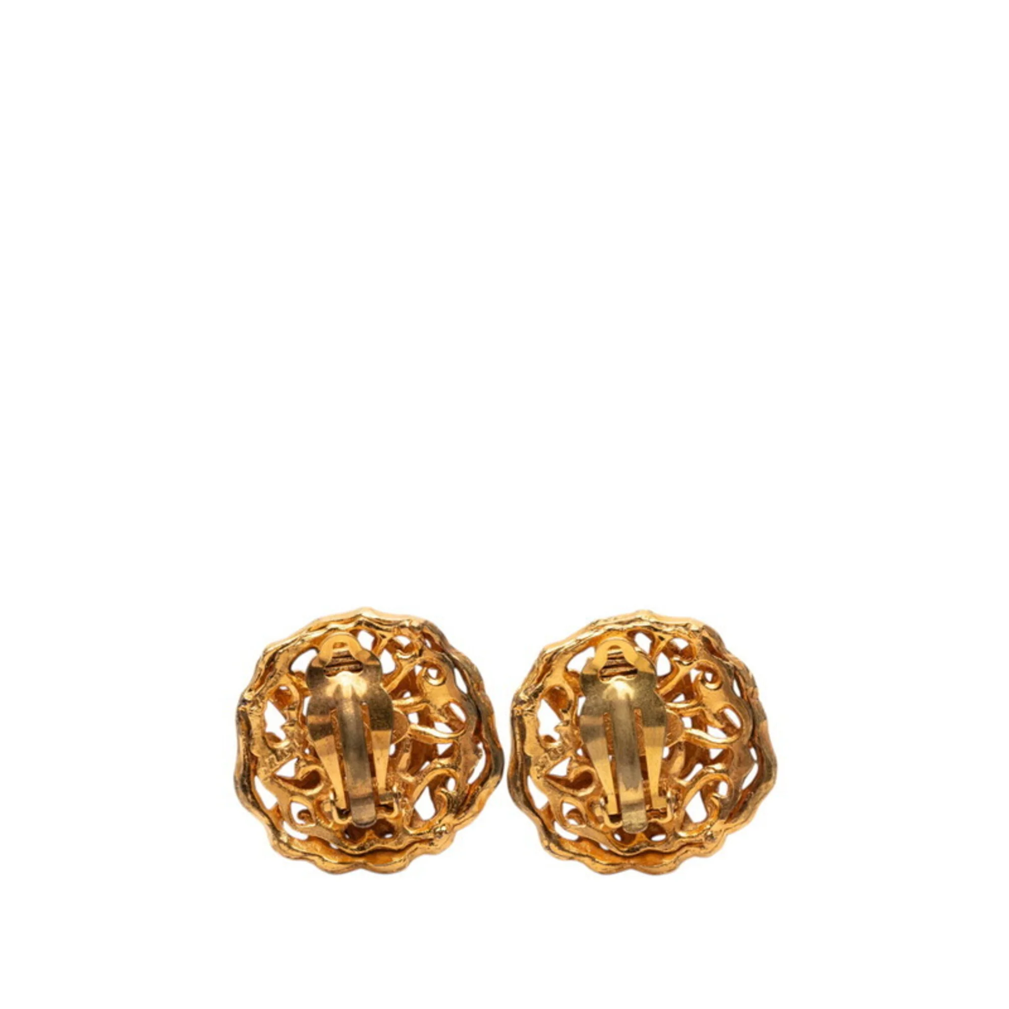 CC Logo Clip-On Earrings Metal Gold-Tone Metal - Image 2