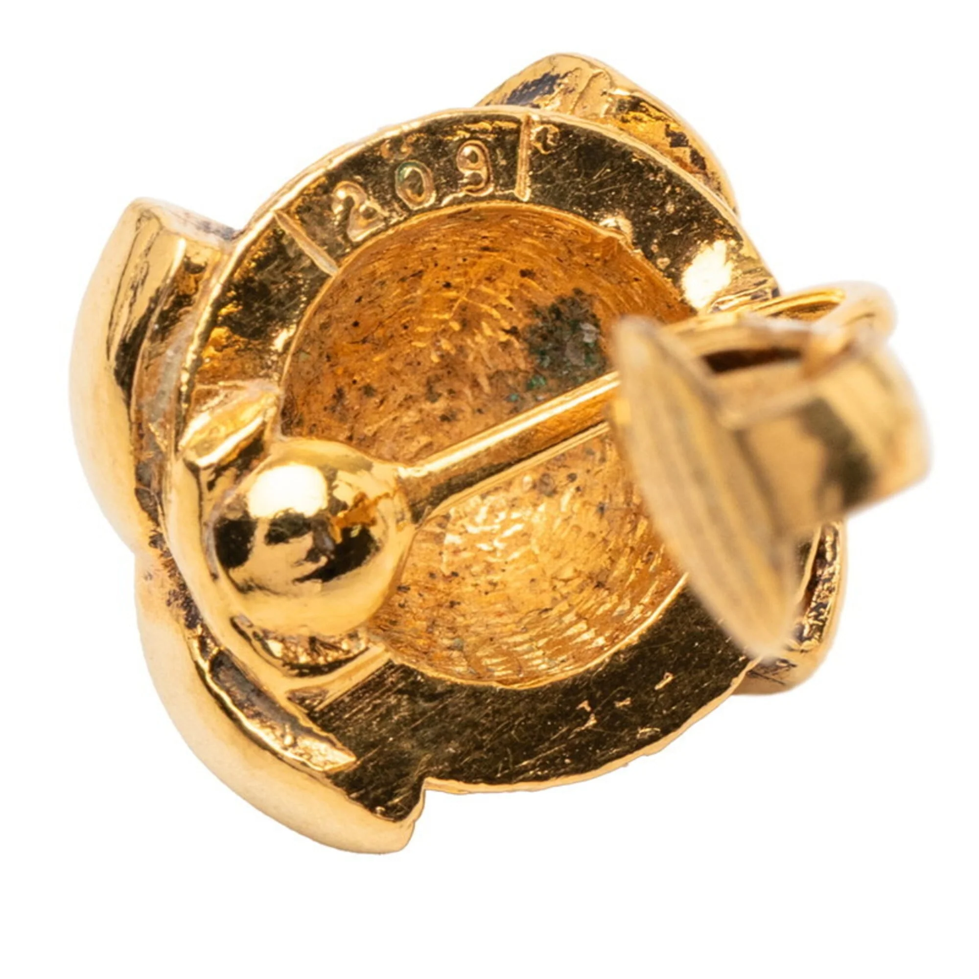 CC Logo Clip-On Earrings Metal Gold-Tone Metal - Image 4