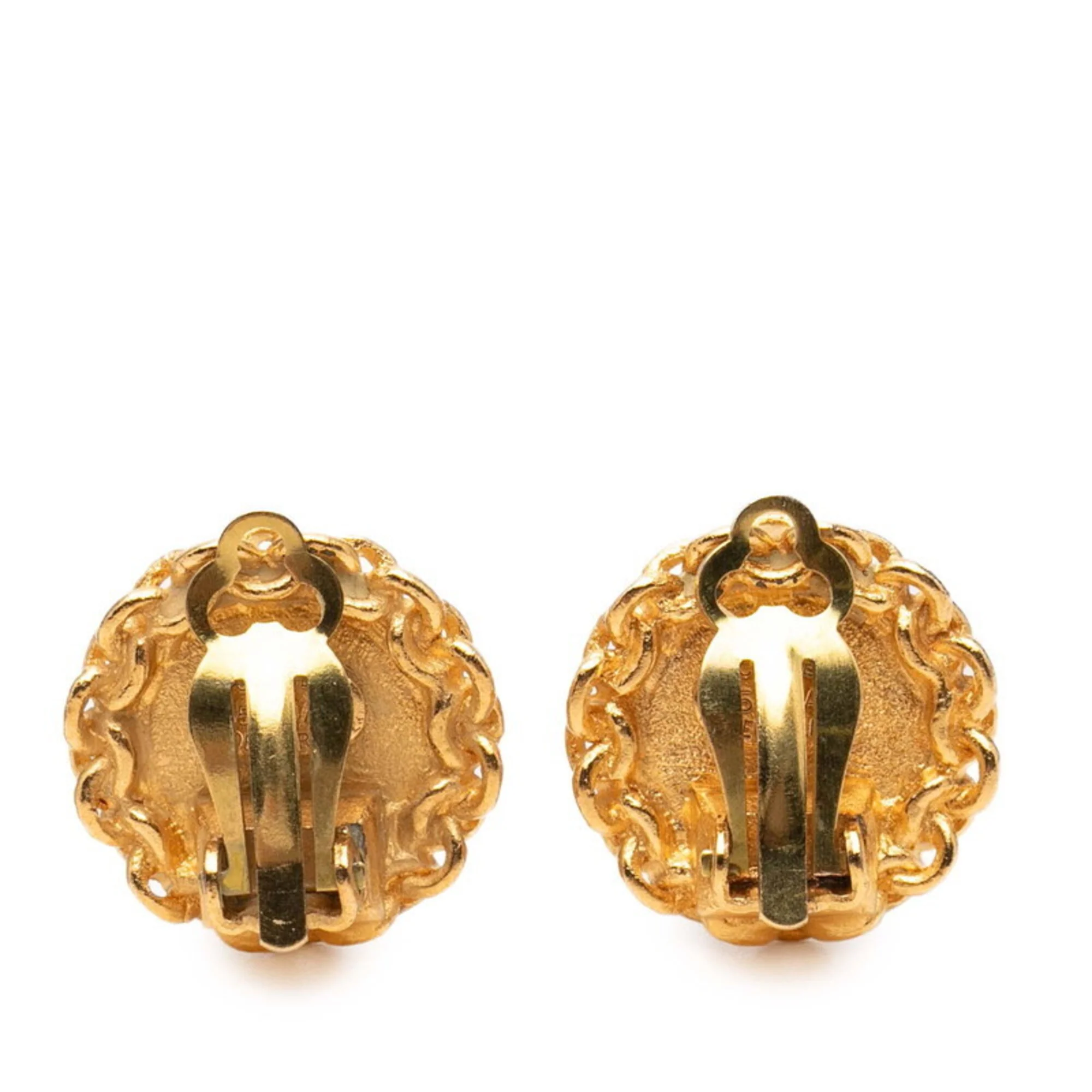 CC Logo Clip-On Earrings Metal Gold-Tone Metal - Image 2