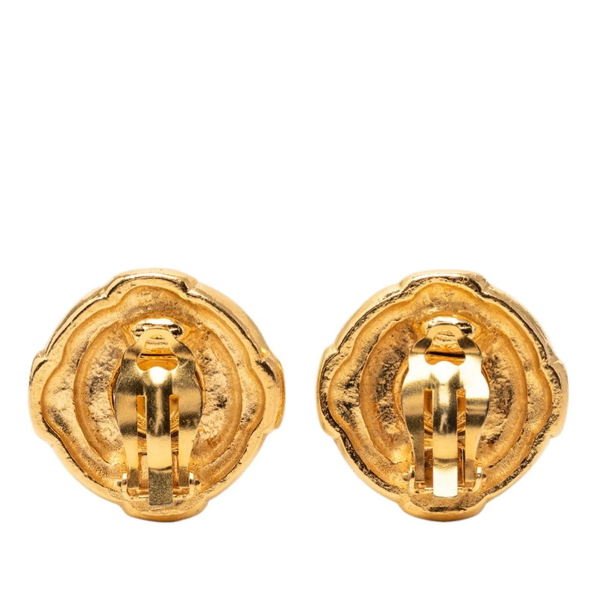CC Logo Clip-On Earrings Metal Gold-Tone Metal - Image 2
