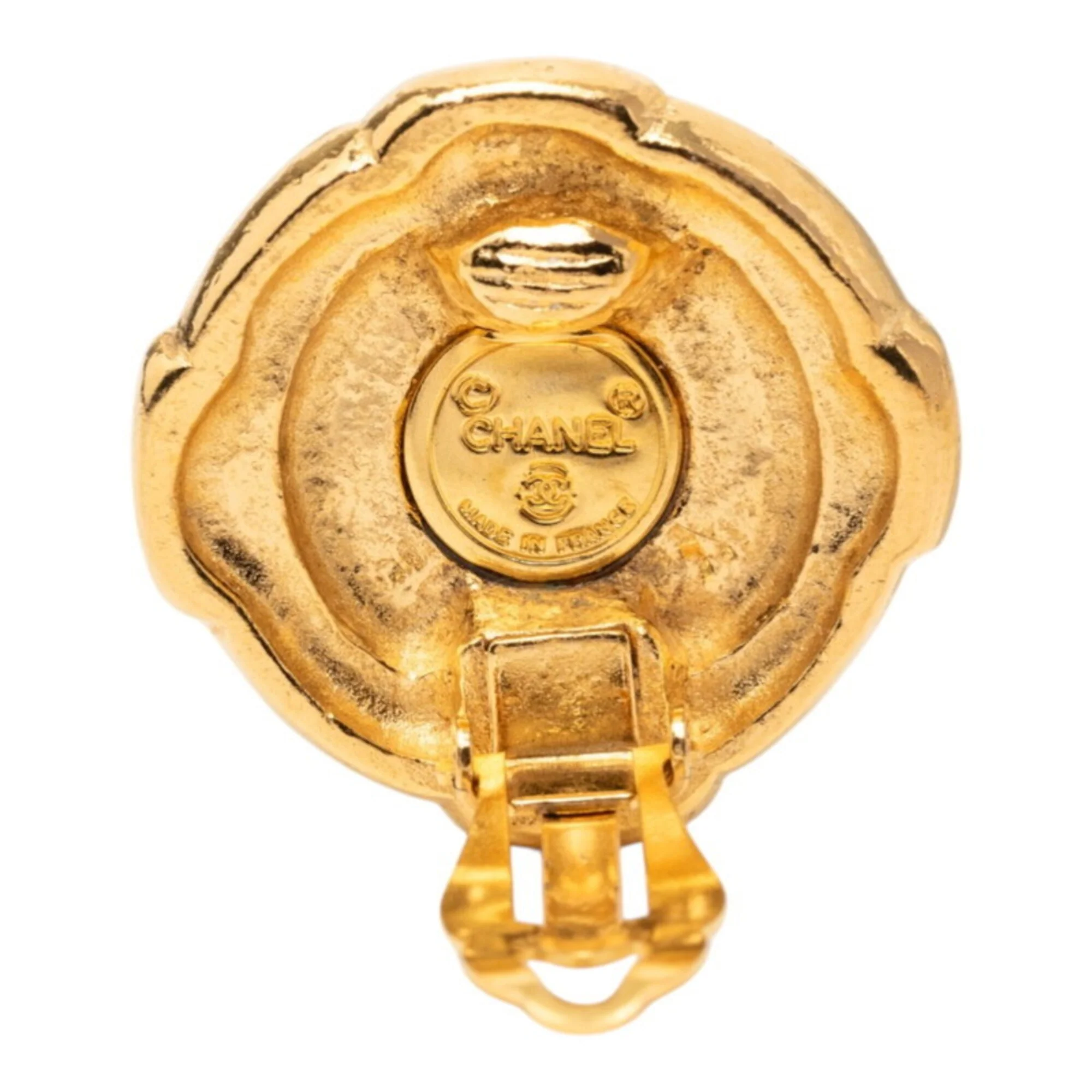 CC Logo Clip-On Earrings Metal Gold-Tone Metal - Image 3